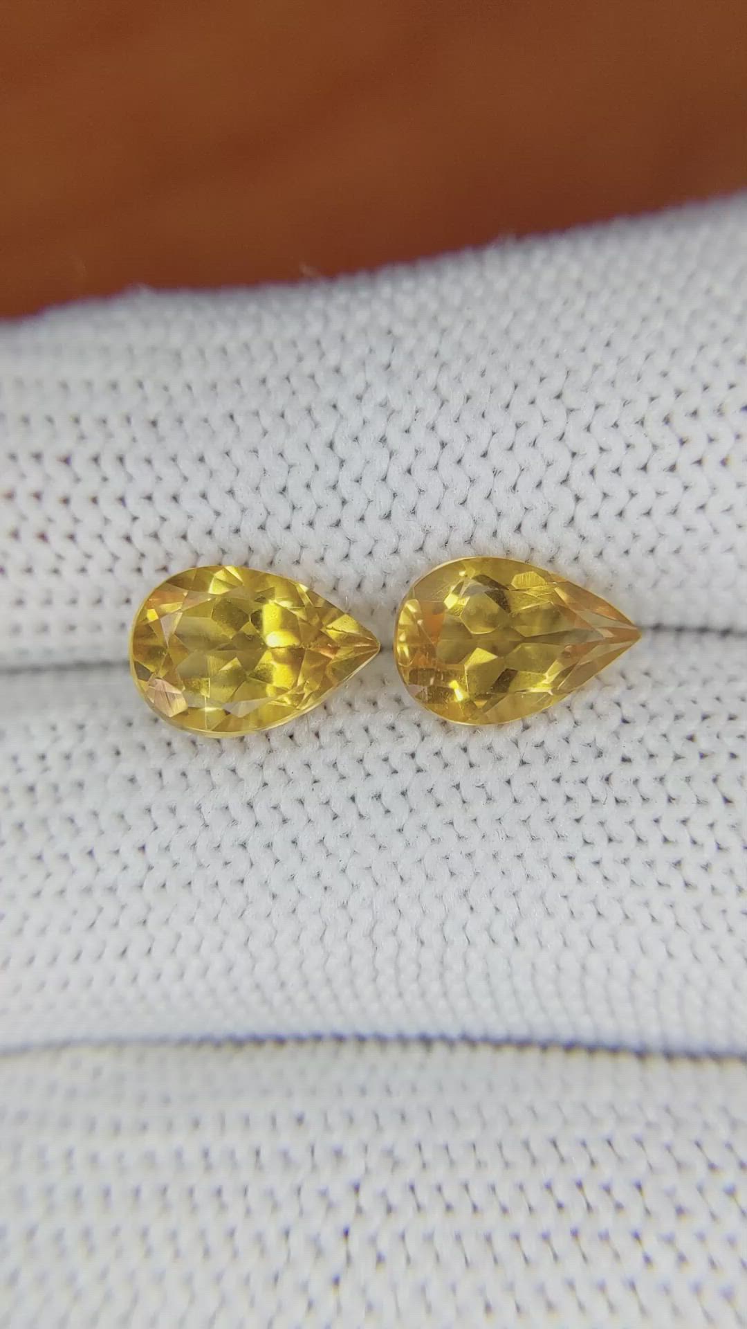 3.32&nbsp;Ct.Tw.Total Carat Weight Citrine Pair from Brazil Size Video