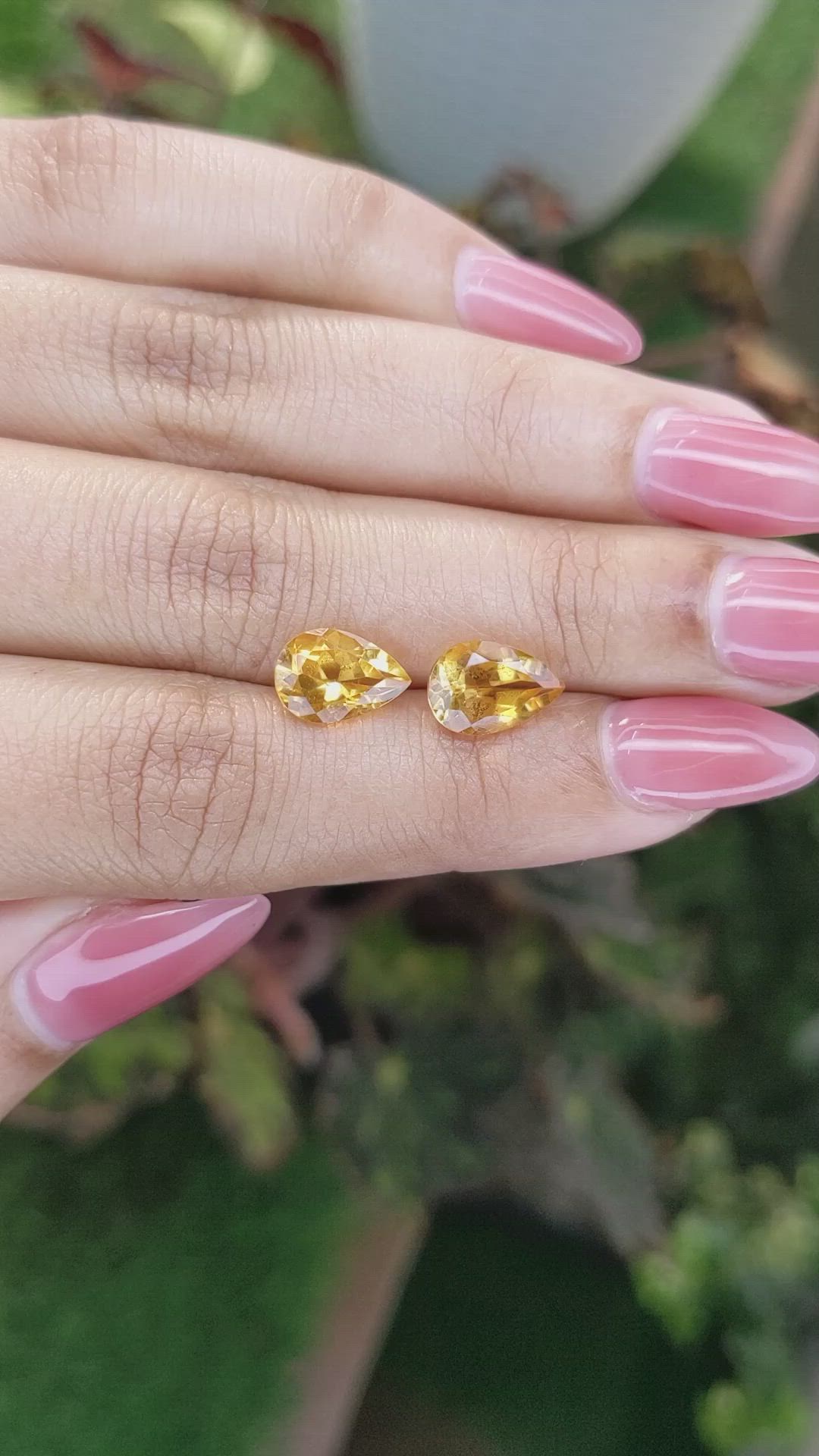 3.72&nbsp;Ct.Tw.Total Carat Weight Citrine Pair from Brazil Size Video