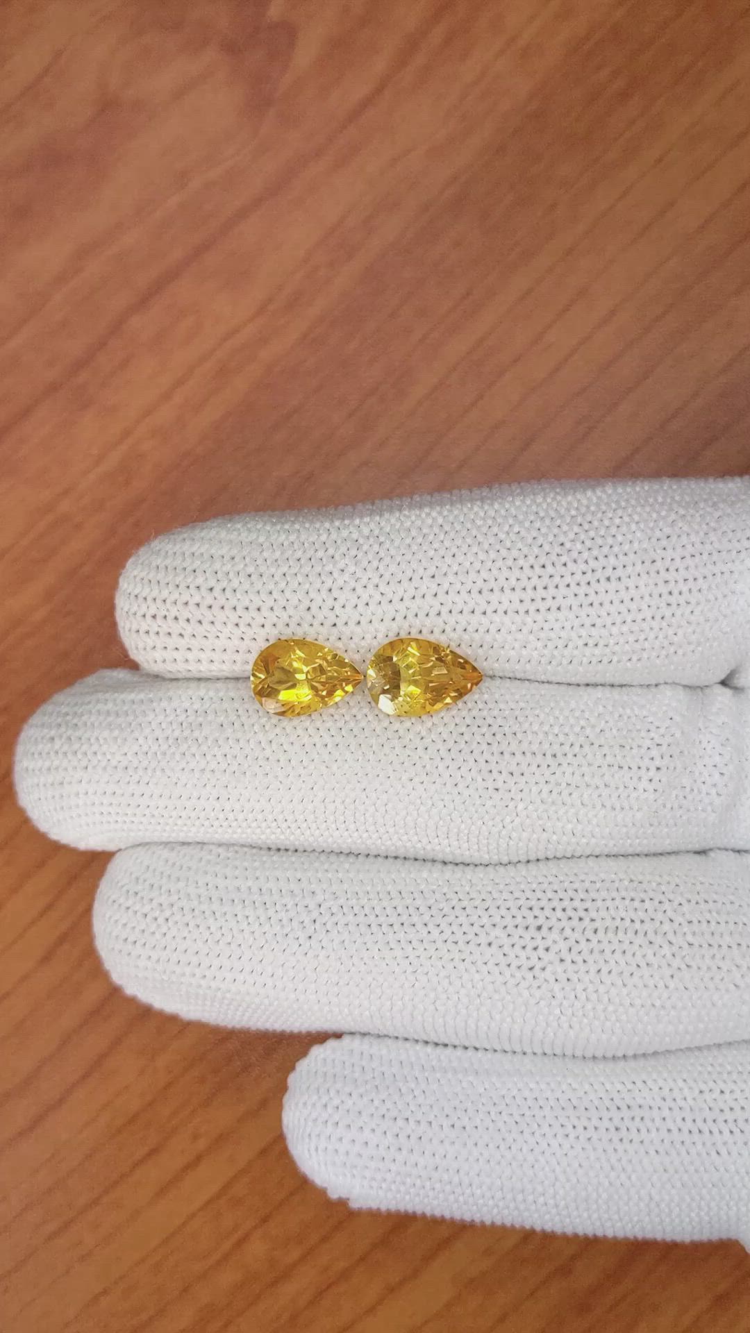 3.72&nbsp;Ct.Tw.Total Carat Weight Citrine Pair from Brazil Size Video