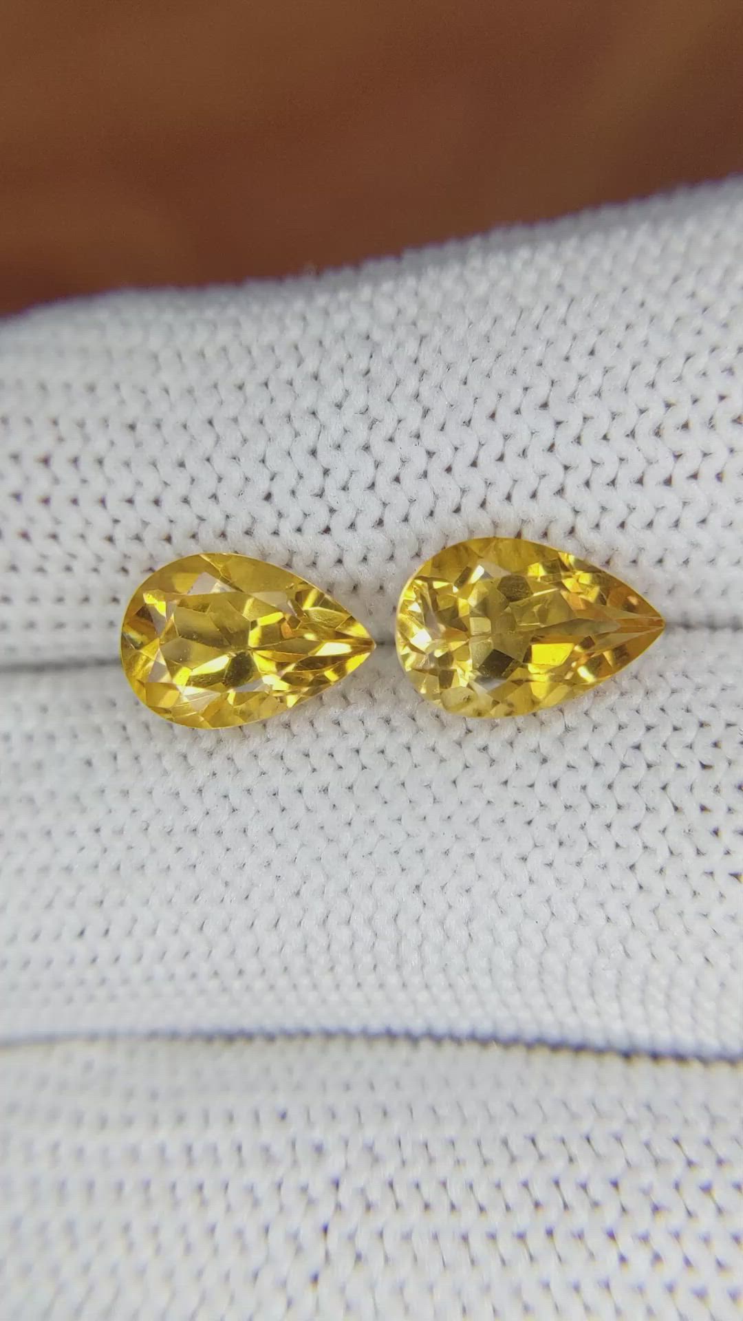 3.72&nbsp;Ct.Tw.Total Carat Weight Citrine Pair from Brazil Size Video