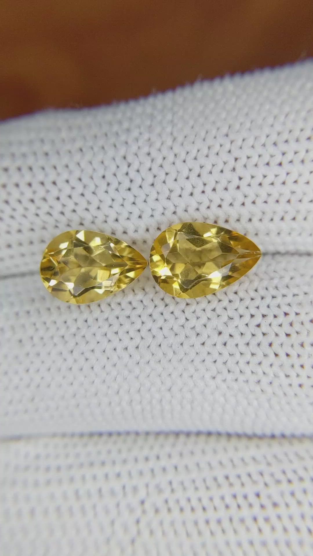 3.53&nbsp;Ct.Tw.Total Carat Weight Citrine Pair from Brazil Size Video
