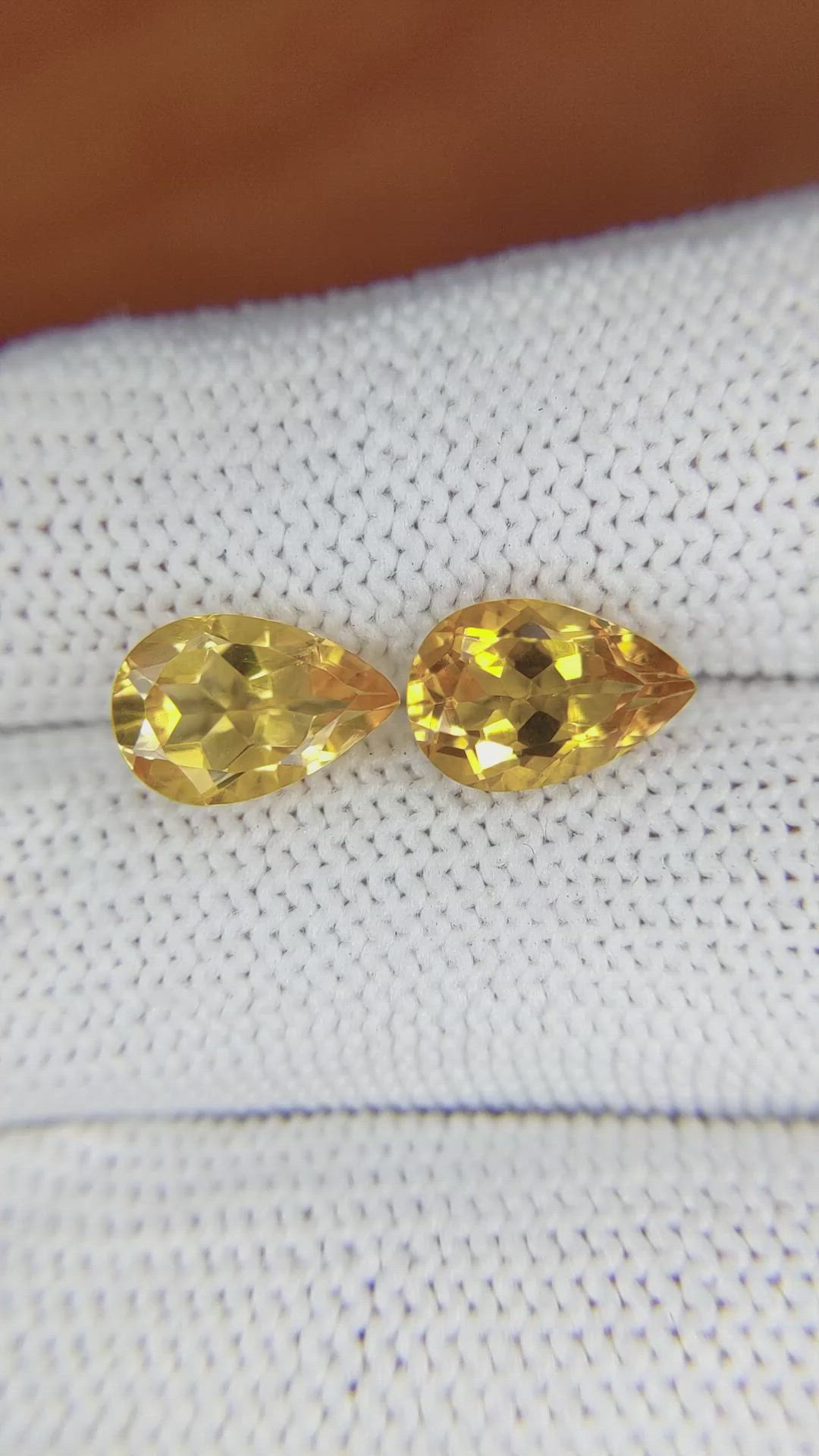3.72&nbsp;Ct.Tw.Total Carat Weight Citrine Pair from Brazil Size Video