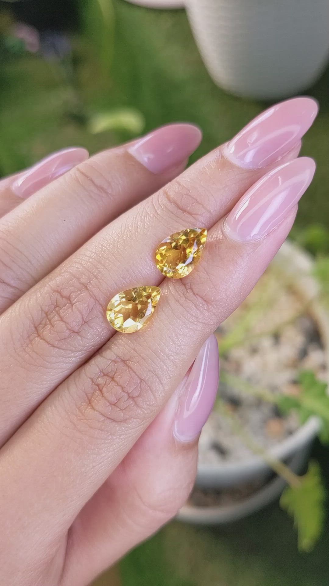 3.72&nbsp;Ct.Tw.Total Carat Weight Citrine Pair from Brazil Size Video