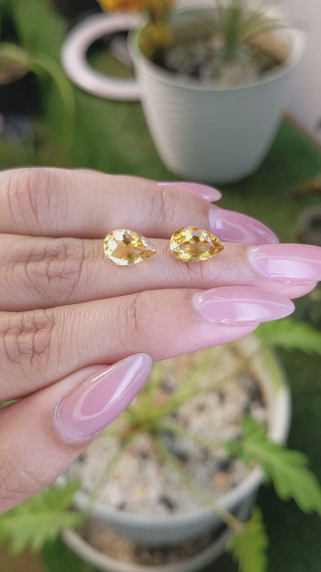 3.72&nbsp;Ct.Tw.Total Carat Weight Citrine Pair from Brazil Size Video