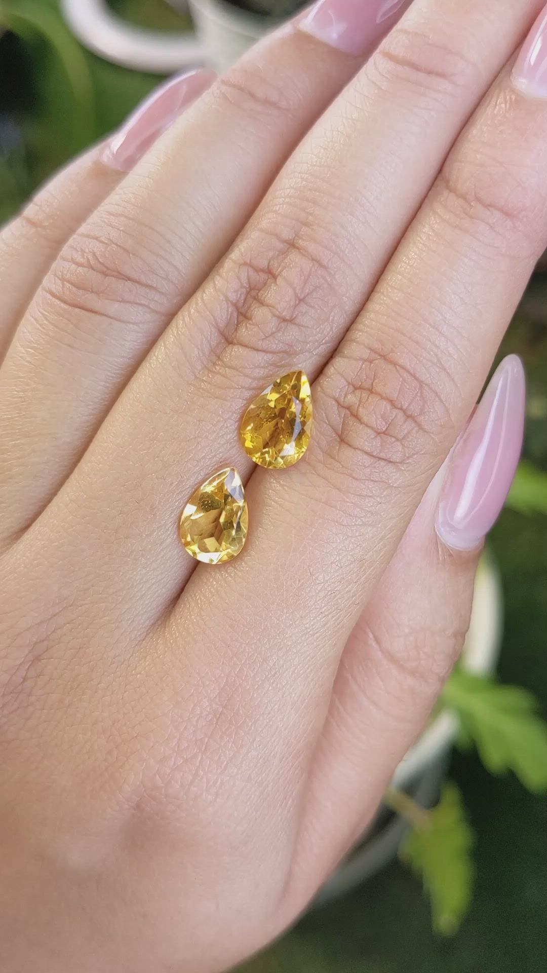 3.72&nbsp;Ct.Tw.Total Carat Weight Citrine Pair from Brazil Size Video