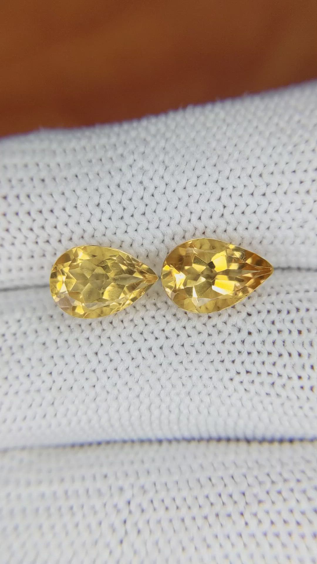 3.80&nbsp;Ct.Tw.Total Carat Weight Citrine Pair from Brazil Size Video