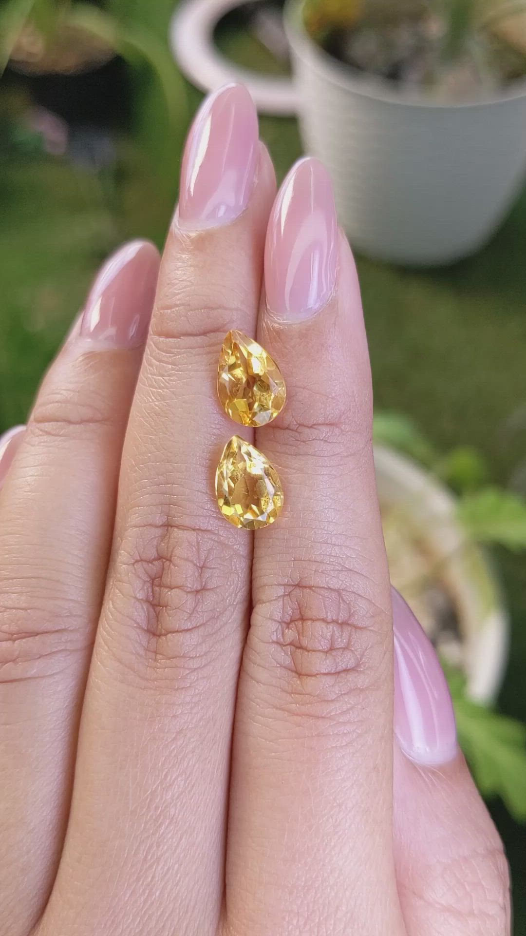 3.80&nbsp;Ct.Tw.Total Carat Weight Citrine Pair from Brazil Size Video