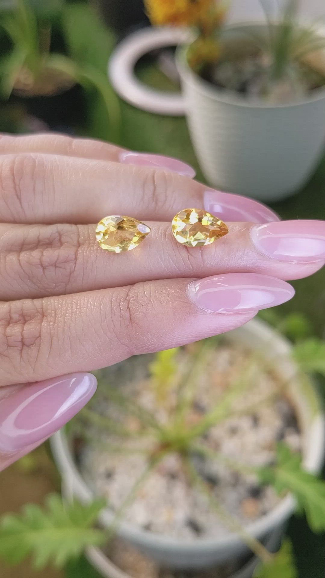 3.80&nbsp;Ct.Tw.Total Carat Weight Citrine Pair from Brazil Size Video