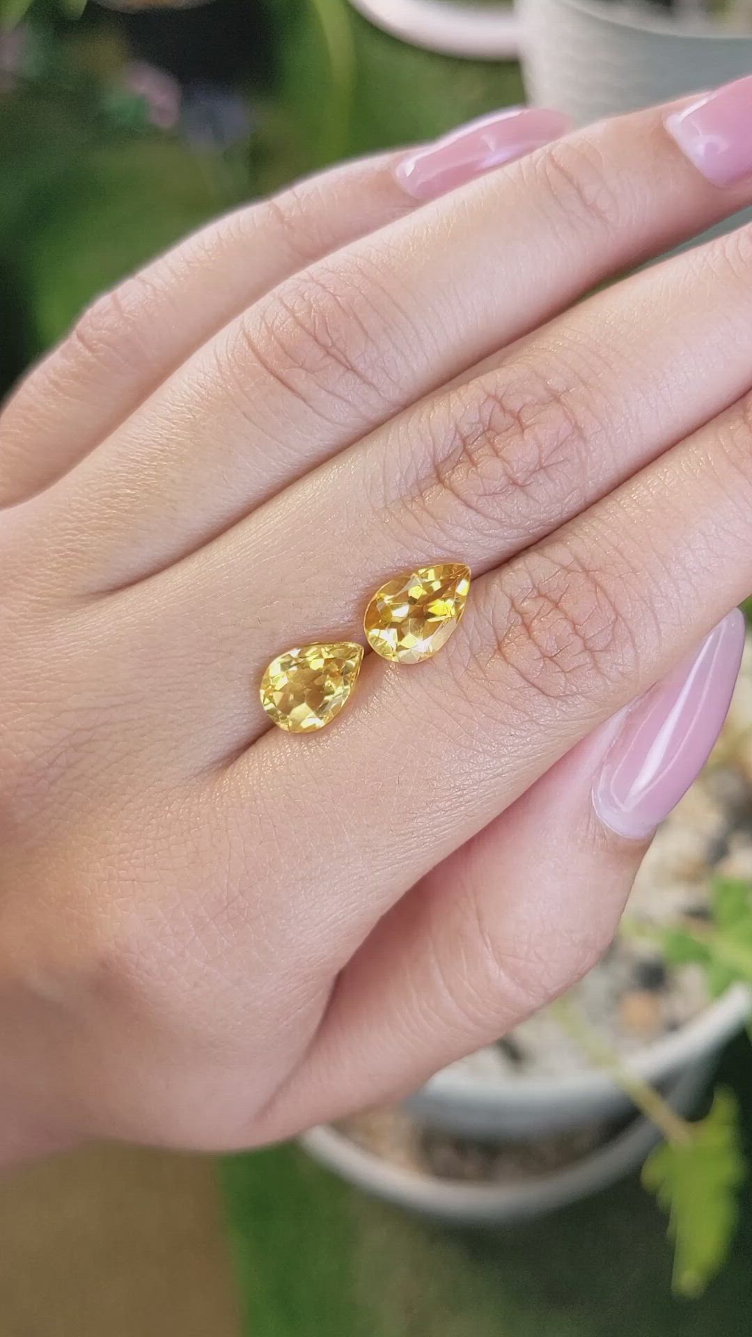 3.80&nbsp;Ct.Tw.Total Carat Weight Citrine Pair from Brazil Size Video