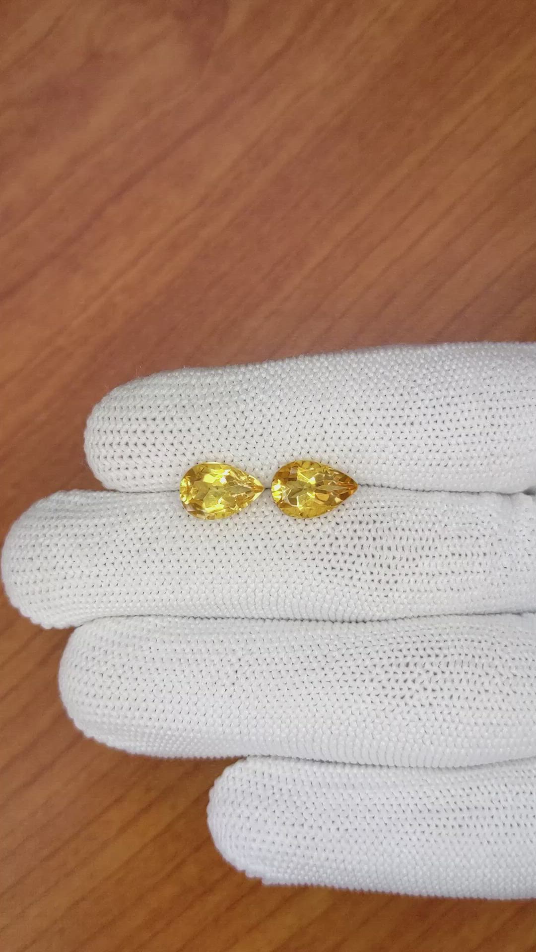 3.80&nbsp;Ct.Tw.Total Carat Weight Citrine Pair from Brazil Size Video