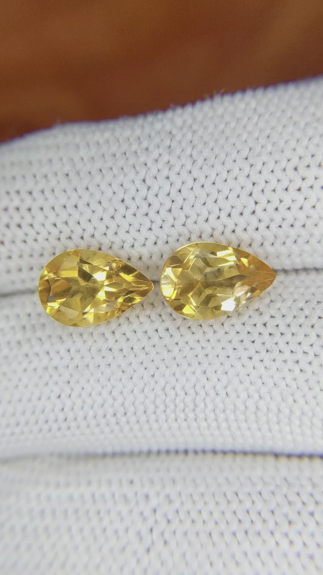 3.85&nbsp;Ct.Tw.Total Carat Weight Citrine Pair from Brazil Size Video