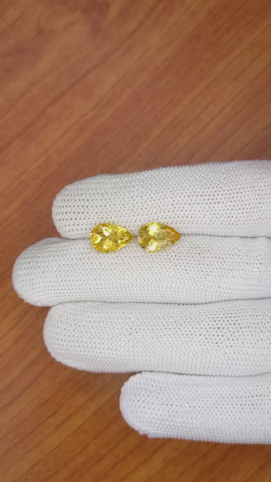 3.85&nbsp;Ct.Tw.Total Carat Weight Citrine Pair from Brazil Size Video