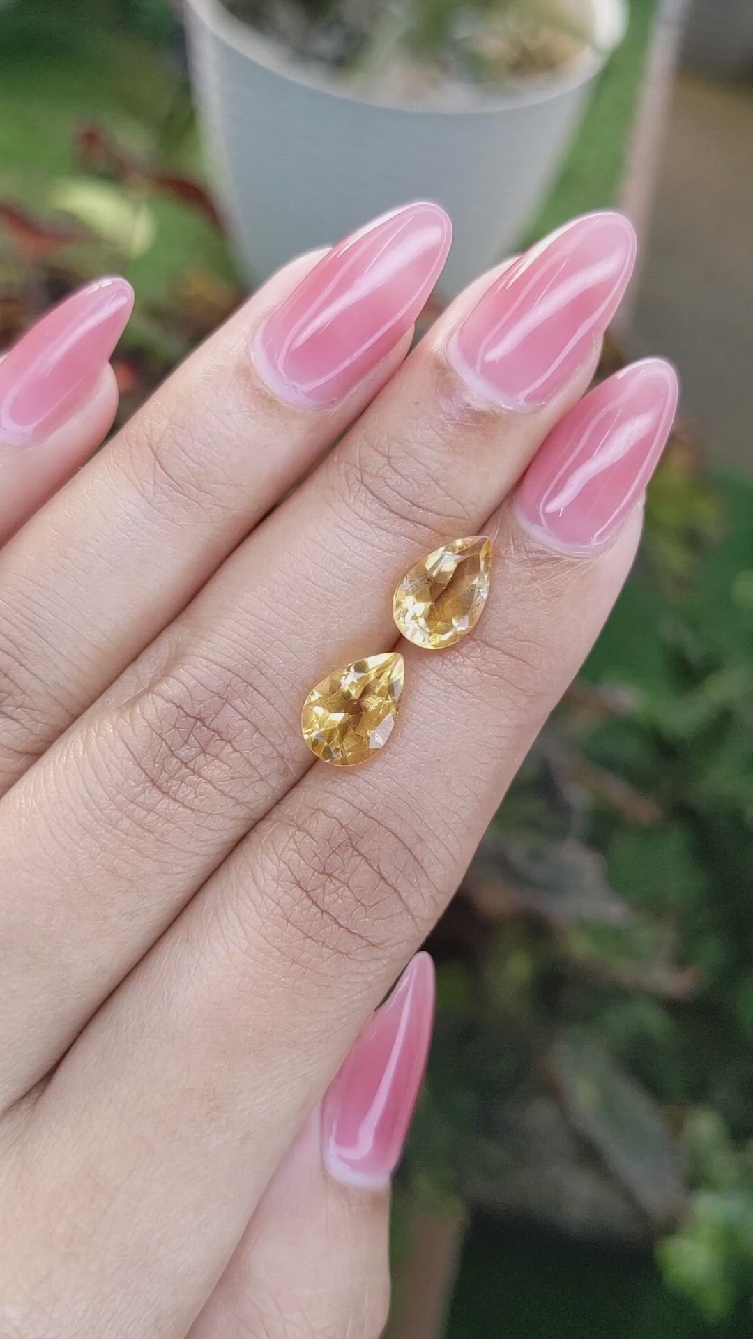 3.85&nbsp;Ct.Tw.Total Carat Weight Citrine Pair from Brazil Size Video