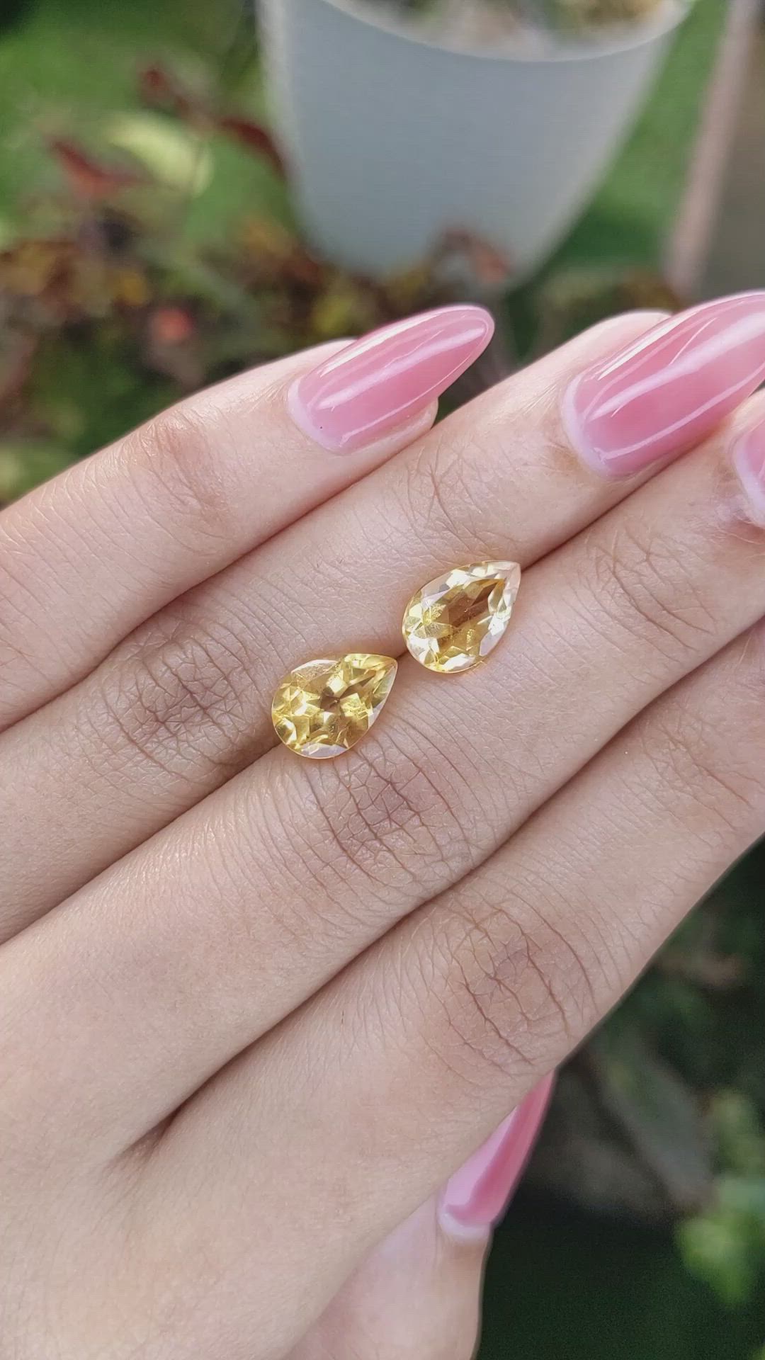 3.85&nbsp;Ct.Tw.Total Carat Weight Citrine Pair from Brazil Size Video