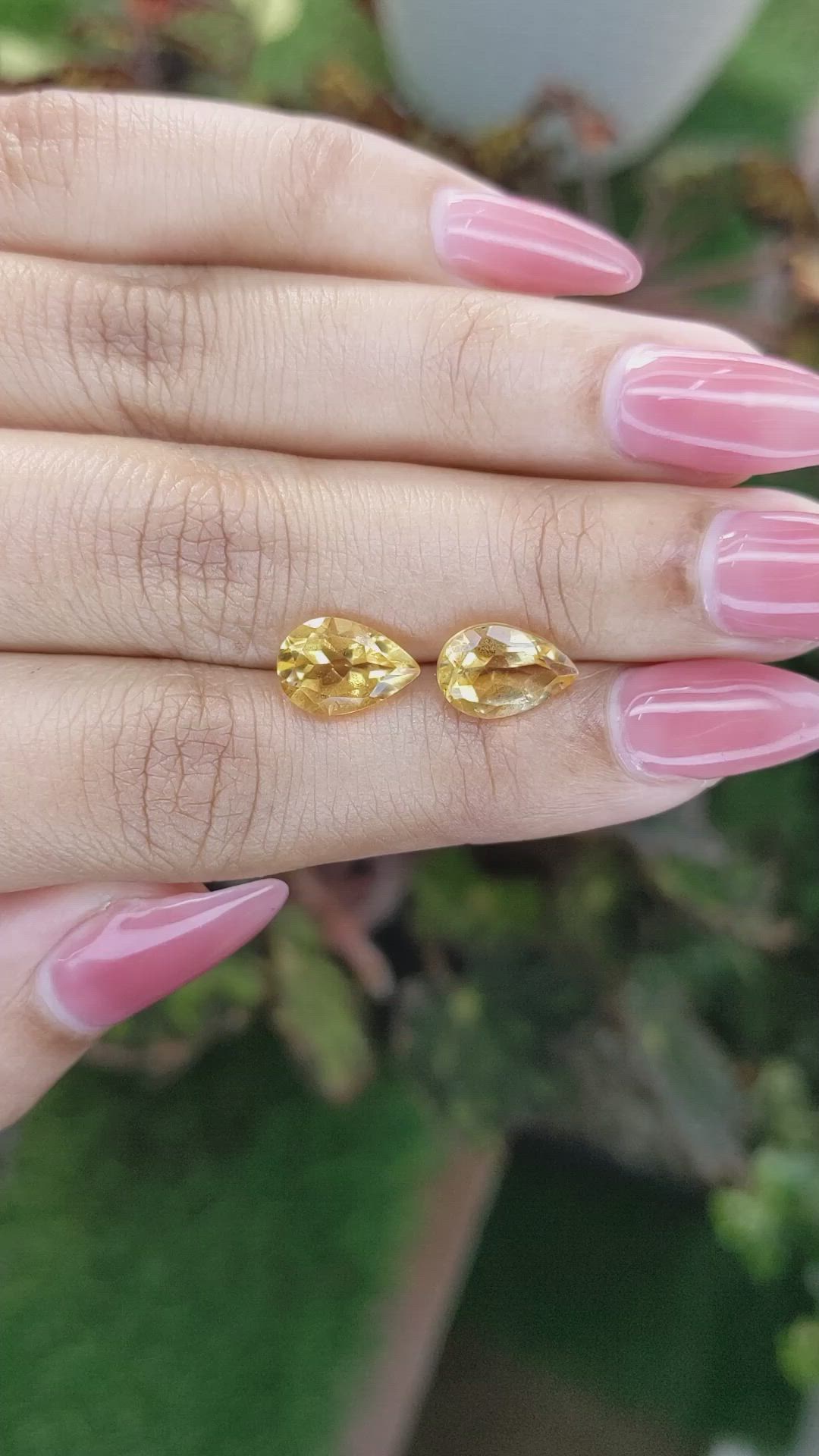 3.85&nbsp;Ct.Tw.Total Carat Weight Citrine Pair from Brazil Size Video