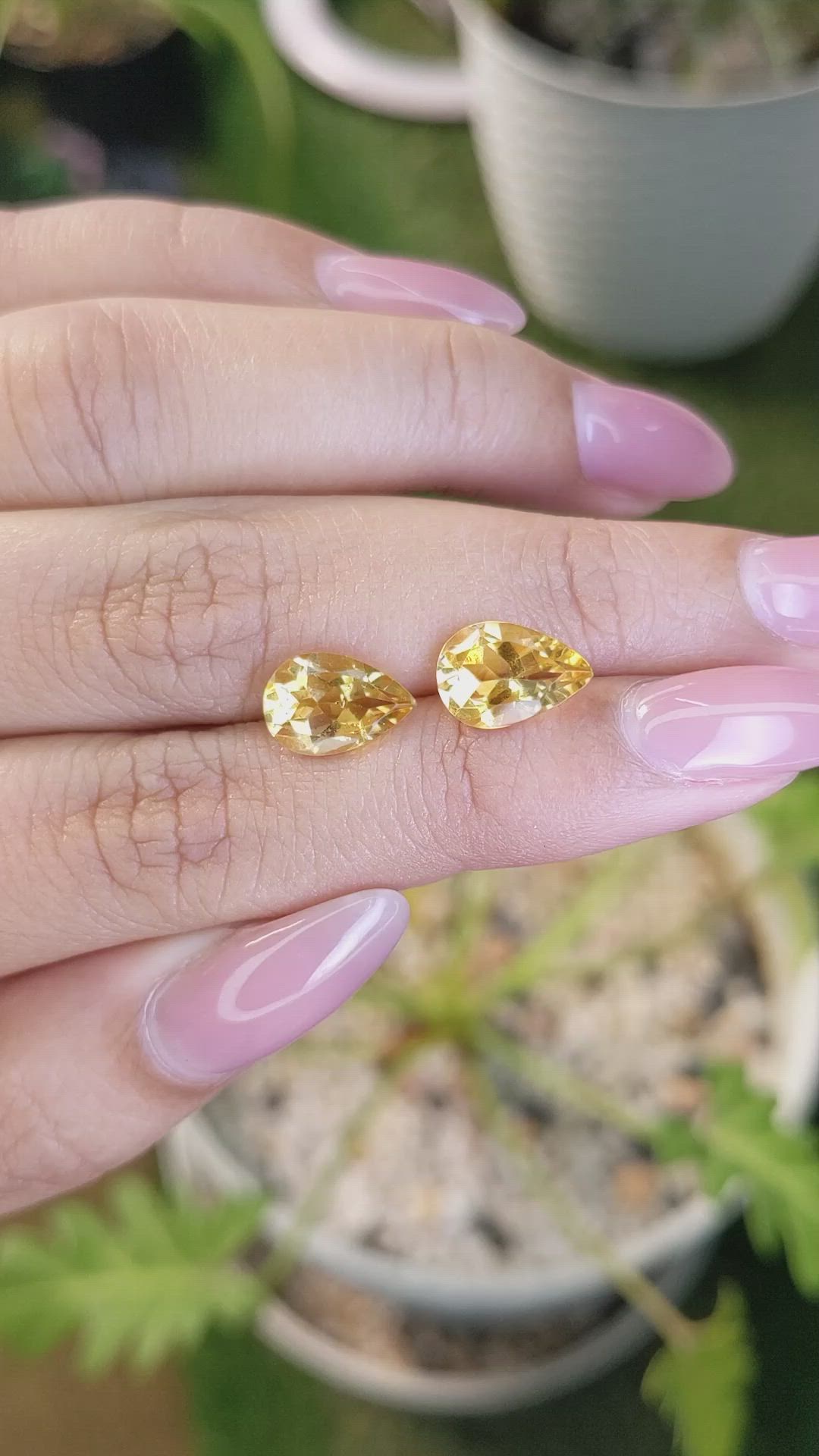 3.80&nbsp;Ct.Tw.Total Carat Weight Citrine Pair from Brazil Size Video