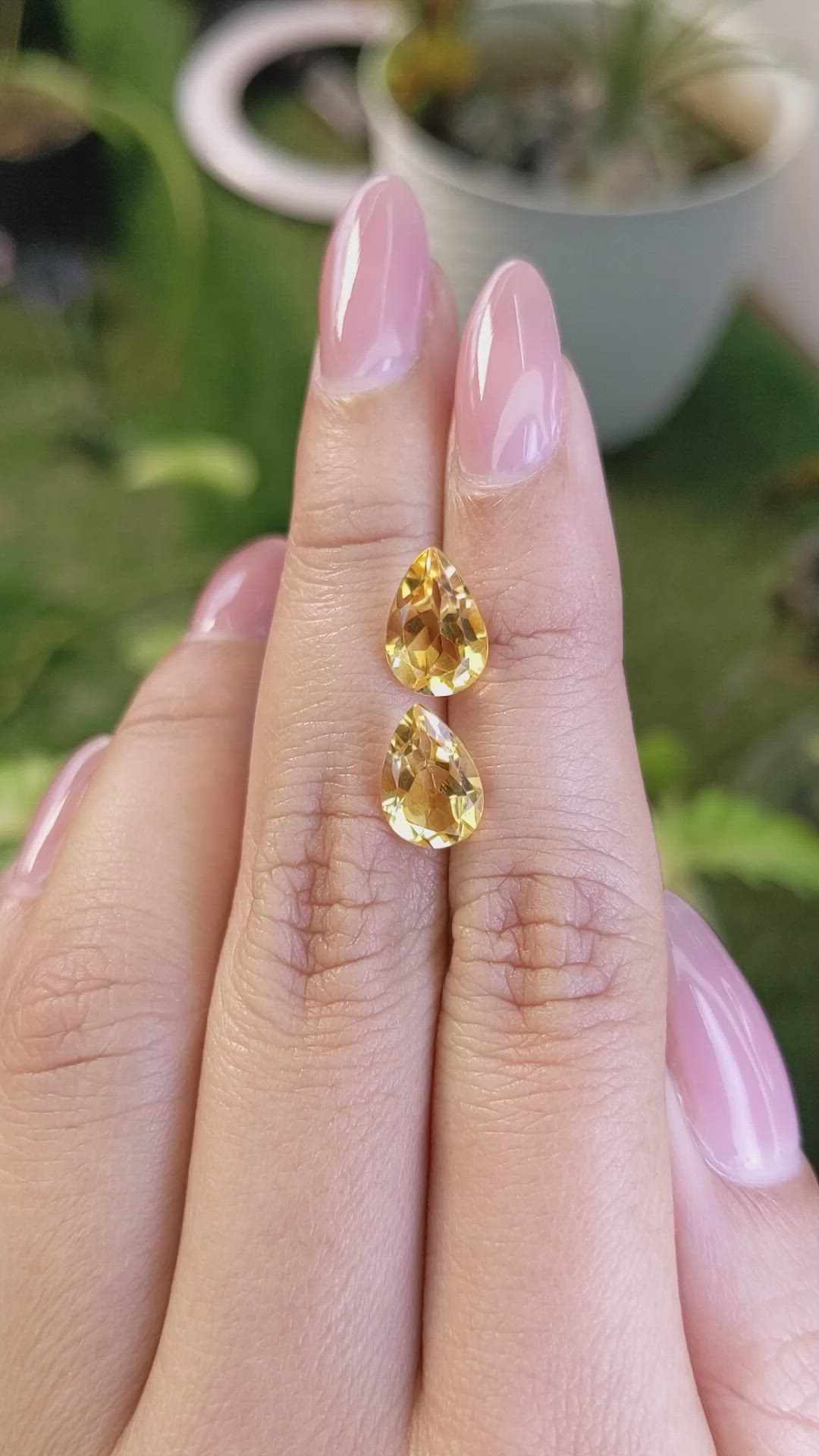 3.80&nbsp;Ct.Tw.Total Carat Weight Citrine Pair from Brazil Size Video