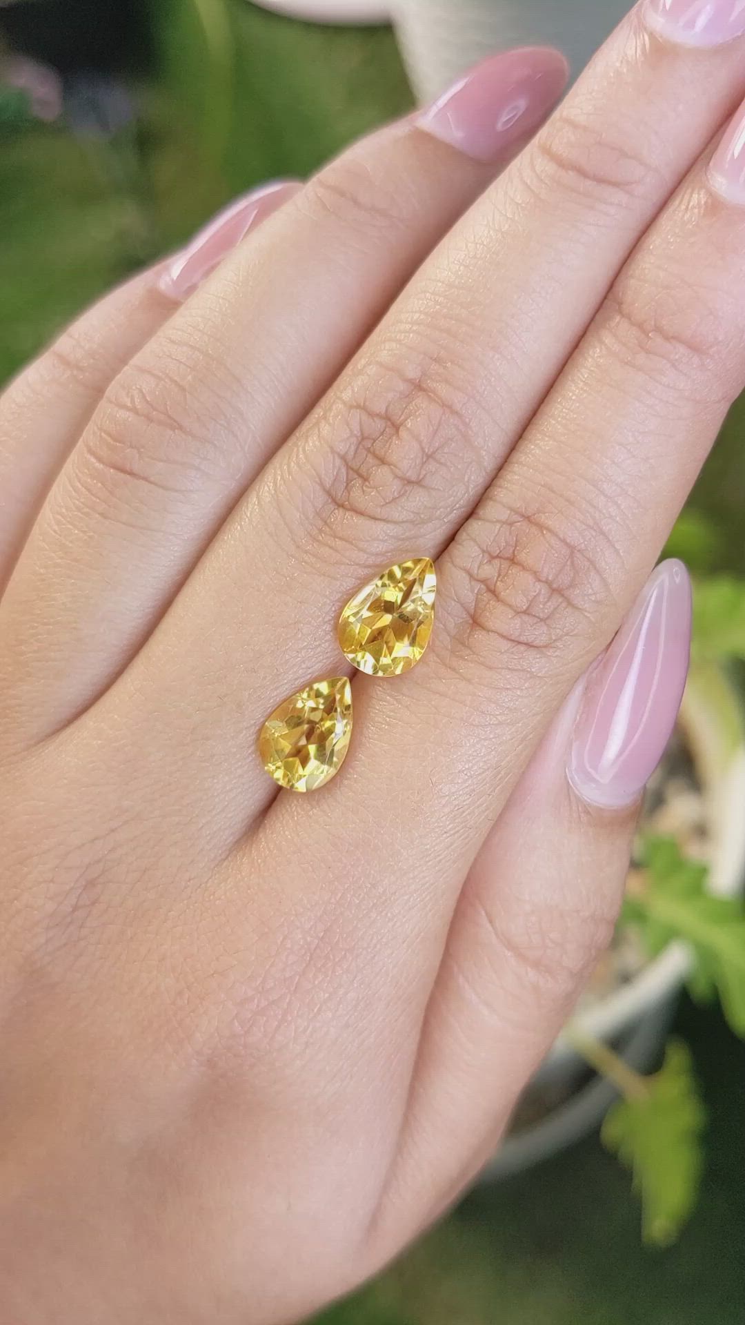 3.80&nbsp;Ct.Tw.Total Carat Weight Citrine Pair from Brazil Size Video