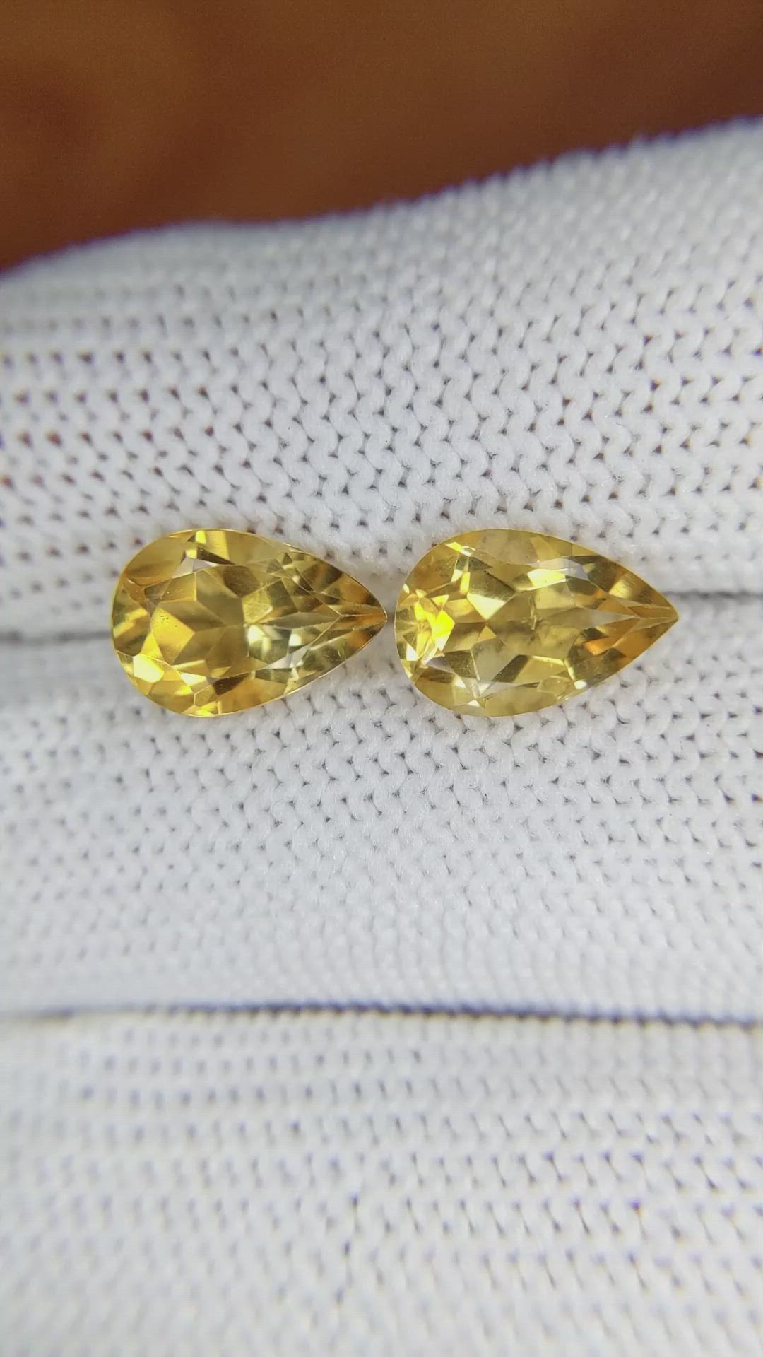 3.80&nbsp;Ct.Tw.Total Carat Weight Citrine Pair from Brazil Size Video