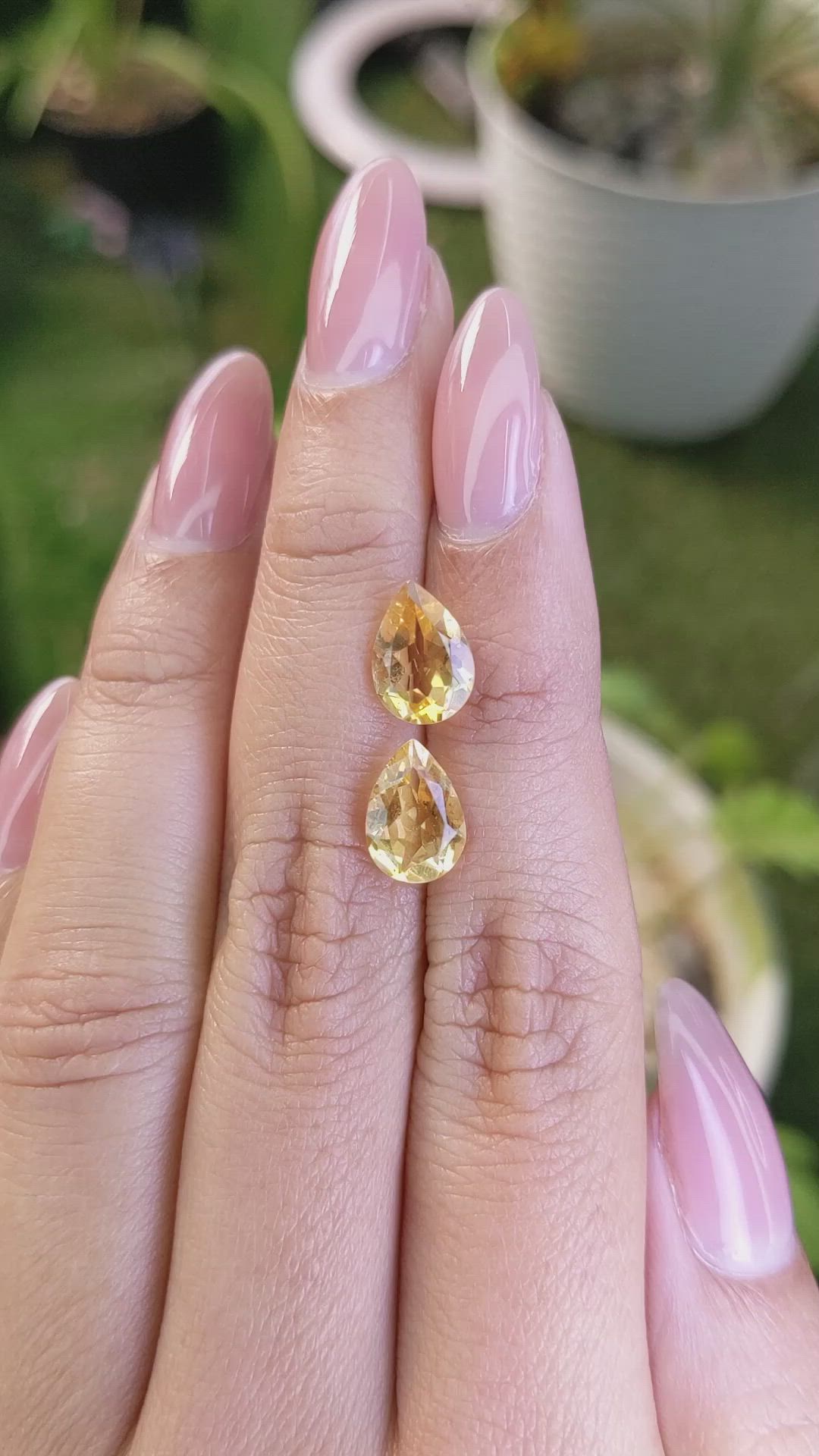 3.24&nbsp;Ct.Tw.Total Carat Weight Citrine Pair from Brazil Size Video