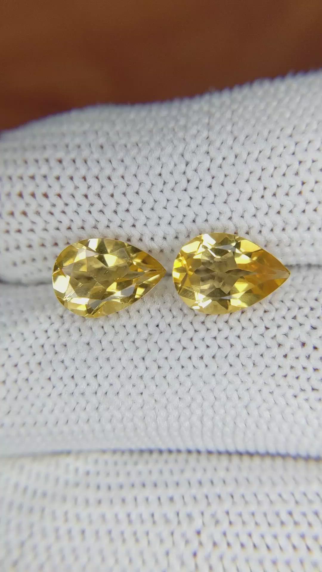 3.24&nbsp;Ct.Tw.Total Carat Weight Citrine Pair from Brazil Size Video