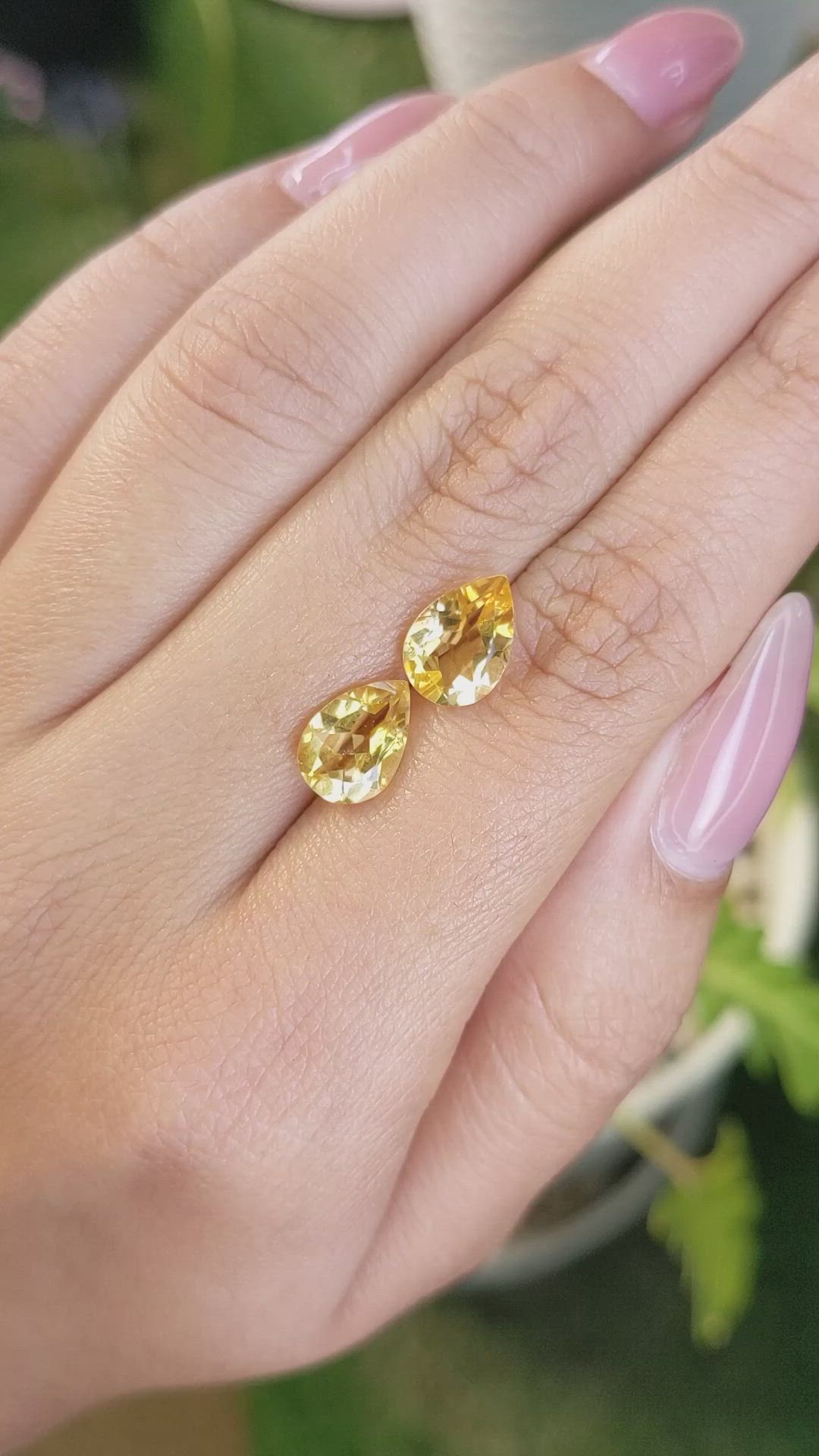 3.24&nbsp;Ct.Tw.Total Carat Weight Citrine Pair from Brazil Size Video