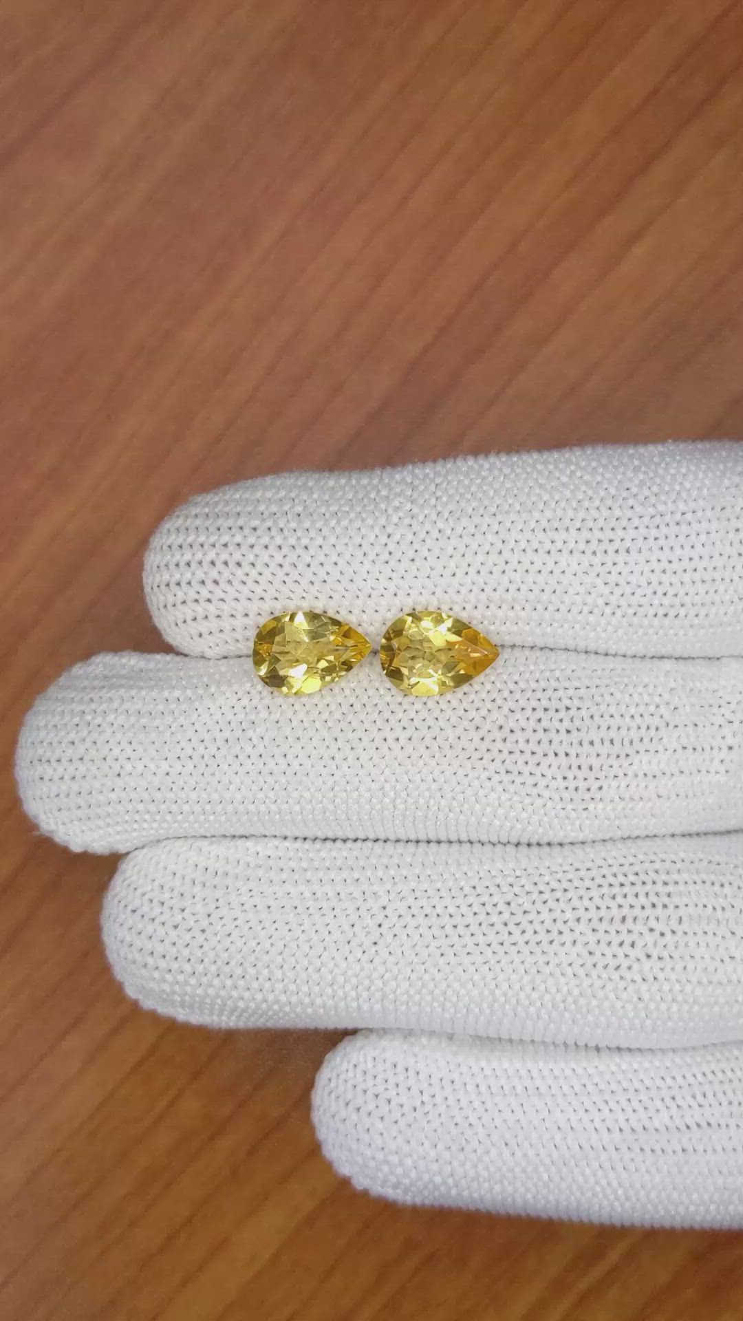 3.24&nbsp;Ct.Tw.Total Carat Weight Citrine Pair from Brazil Size Video