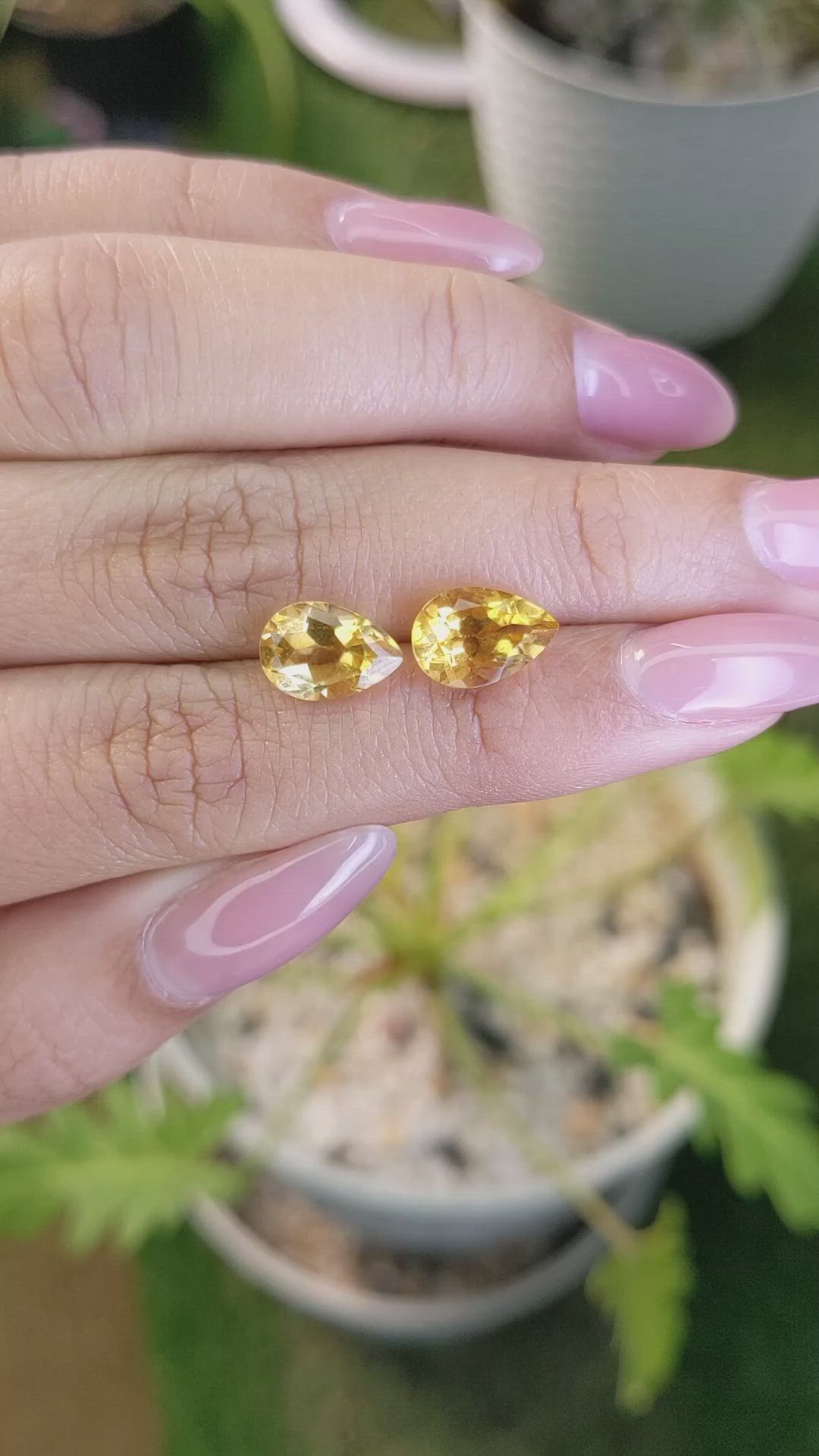 4.29&nbsp;Ct.Tw.Total Carat Weight Citrine Pair from Brazil Size Video