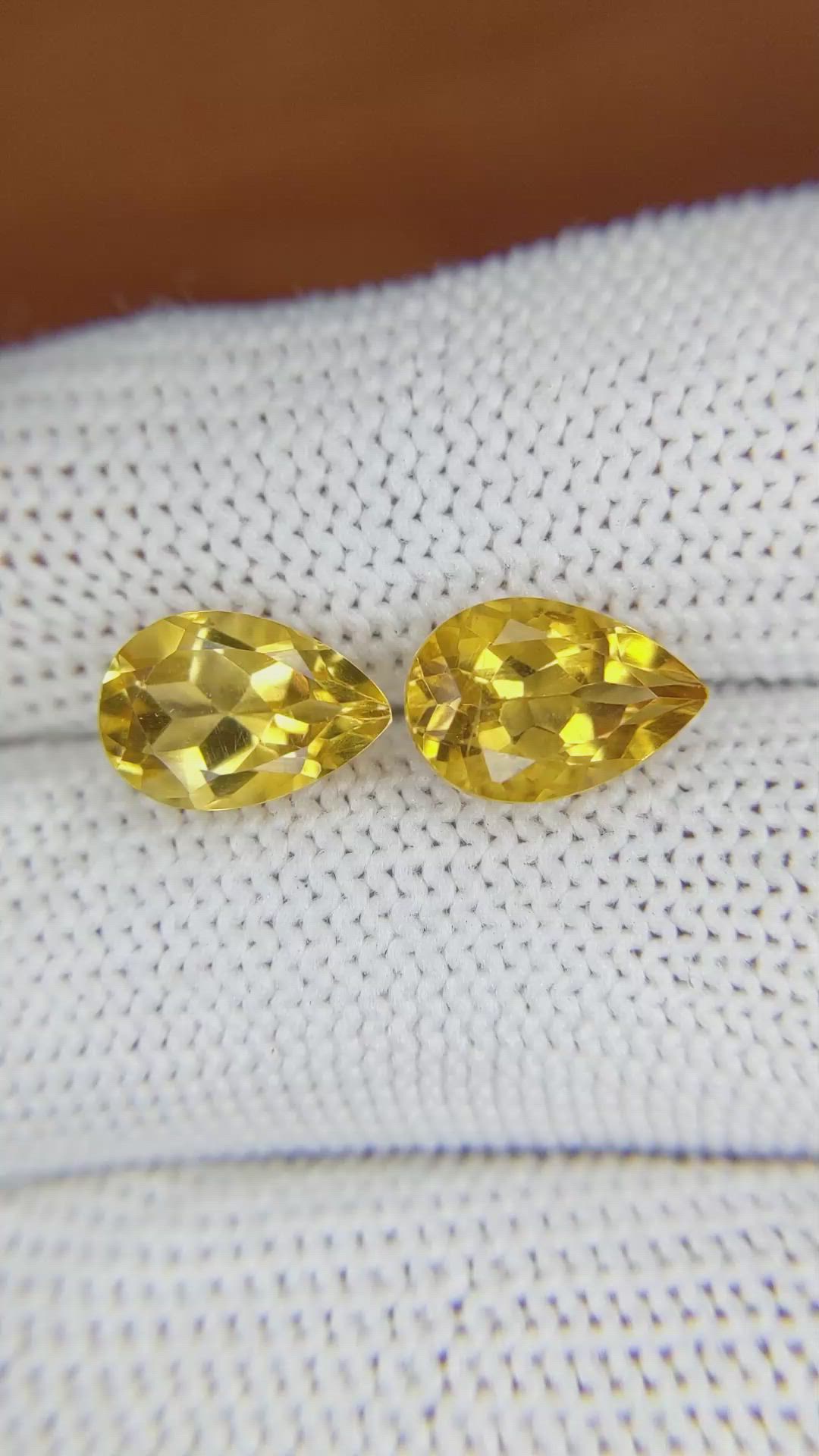 4.29&nbsp;Ct.Tw.Total Carat Weight Citrine Pair from Brazil Size Video