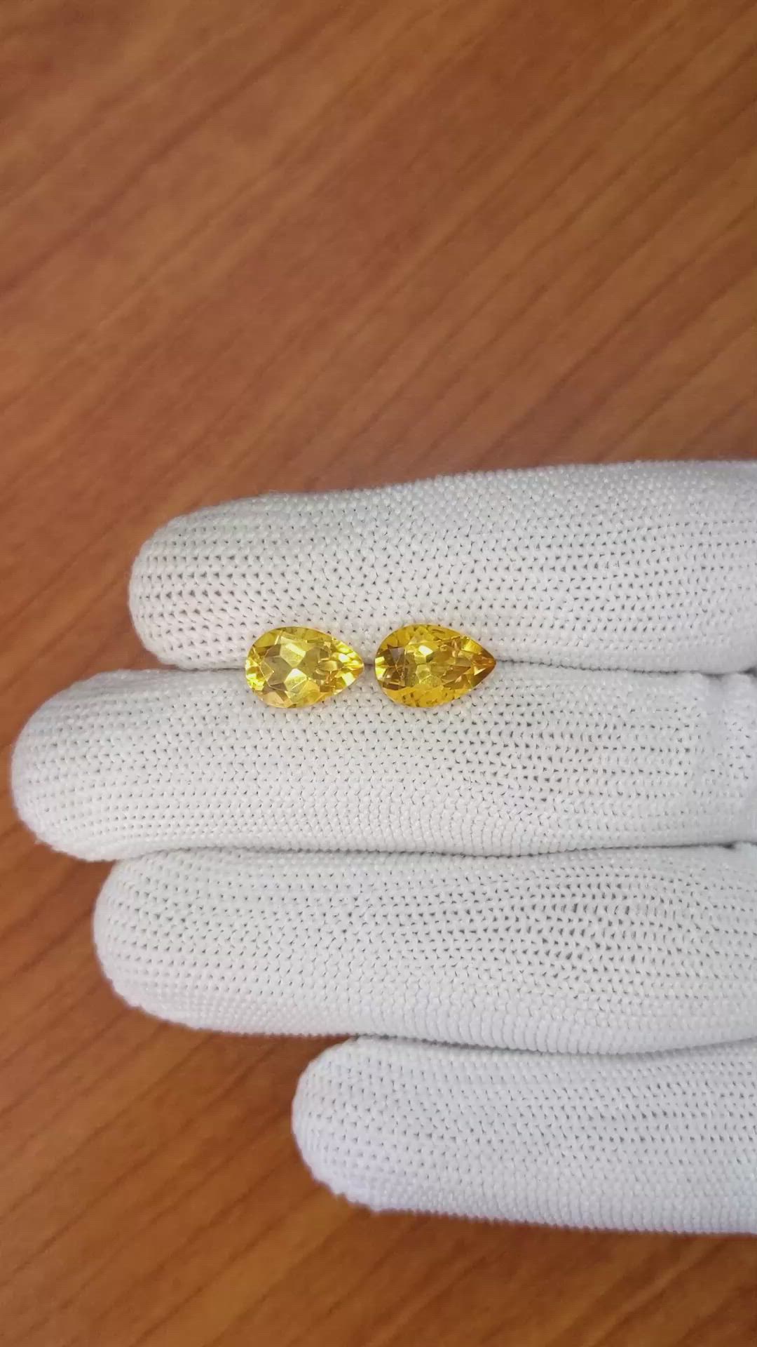4.29&nbsp;Ct.Tw.Total Carat Weight Citrine Pair from Brazil Size Video