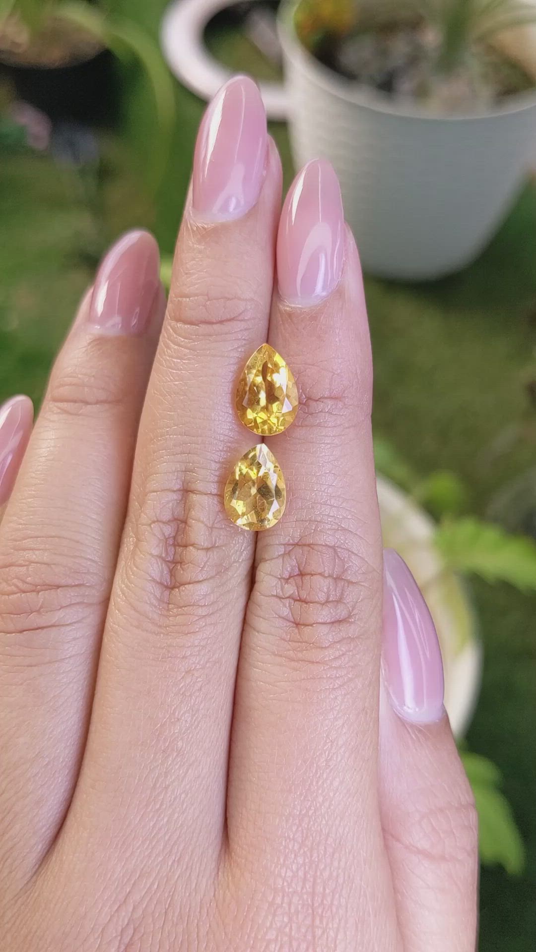 4.29&nbsp;Ct.Tw.Total Carat Weight Citrine Pair from Brazil Size Video