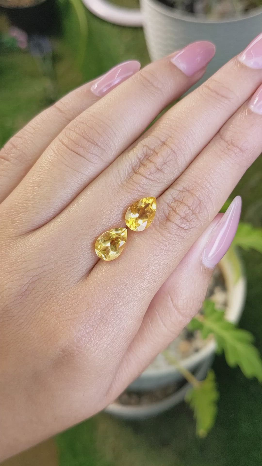 4.29&nbsp;Ct.Tw.Total Carat Weight Citrine Pair from Brazil Size Video