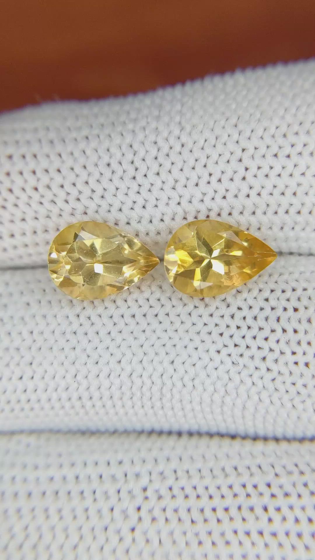 3.31&nbsp;Ct.Tw.Total Carat Weight Citrine Pair from Brazil Size Video