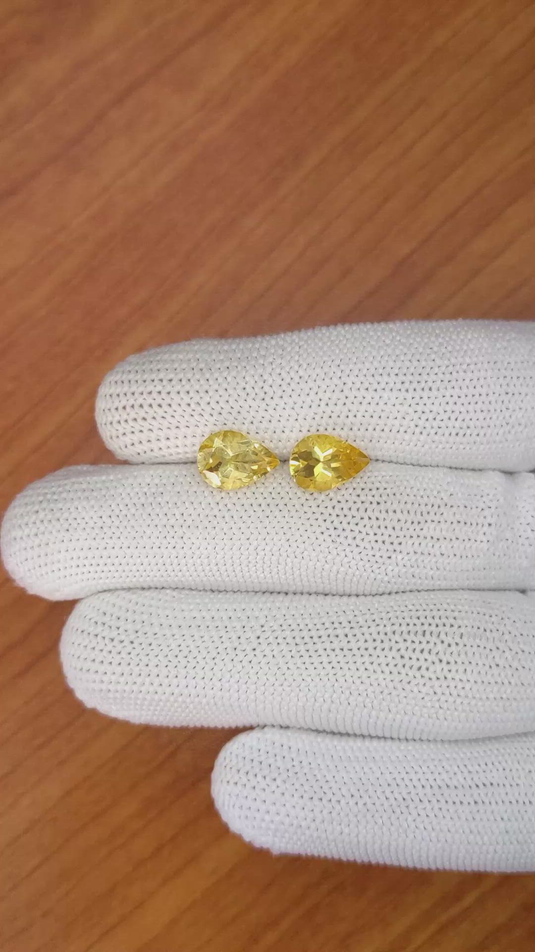 3.31&nbsp;Ct.Tw.Total Carat Weight Citrine Pair from Brazil Size Video