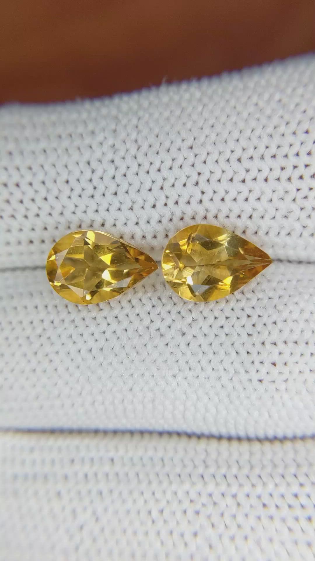 3.25&nbsp;Ct.Tw.Total Carat Weight Citrine Pair from Brazil Size Video