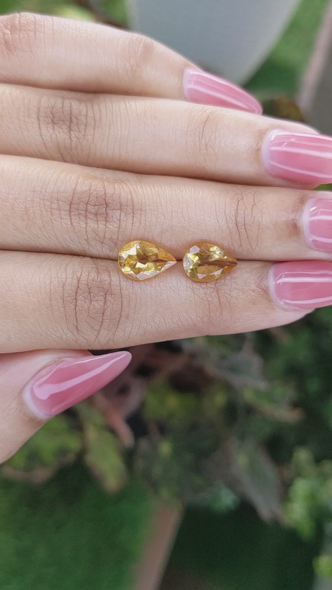 3.25&nbsp;Ct.Tw.Total Carat Weight Citrine Pair from Brazil Size Video