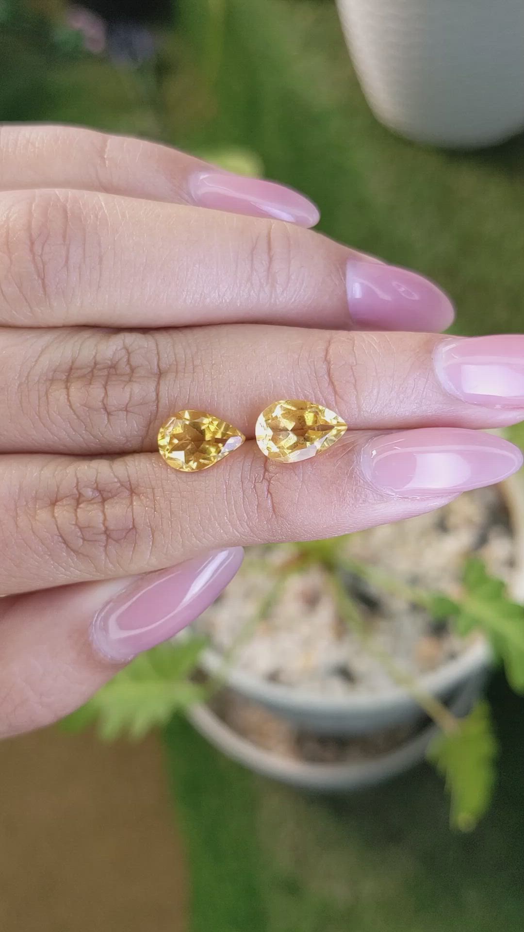 3.93&nbsp;Ct.Tw.Total Carat Weight Citrine Pair from Brazil Size Video