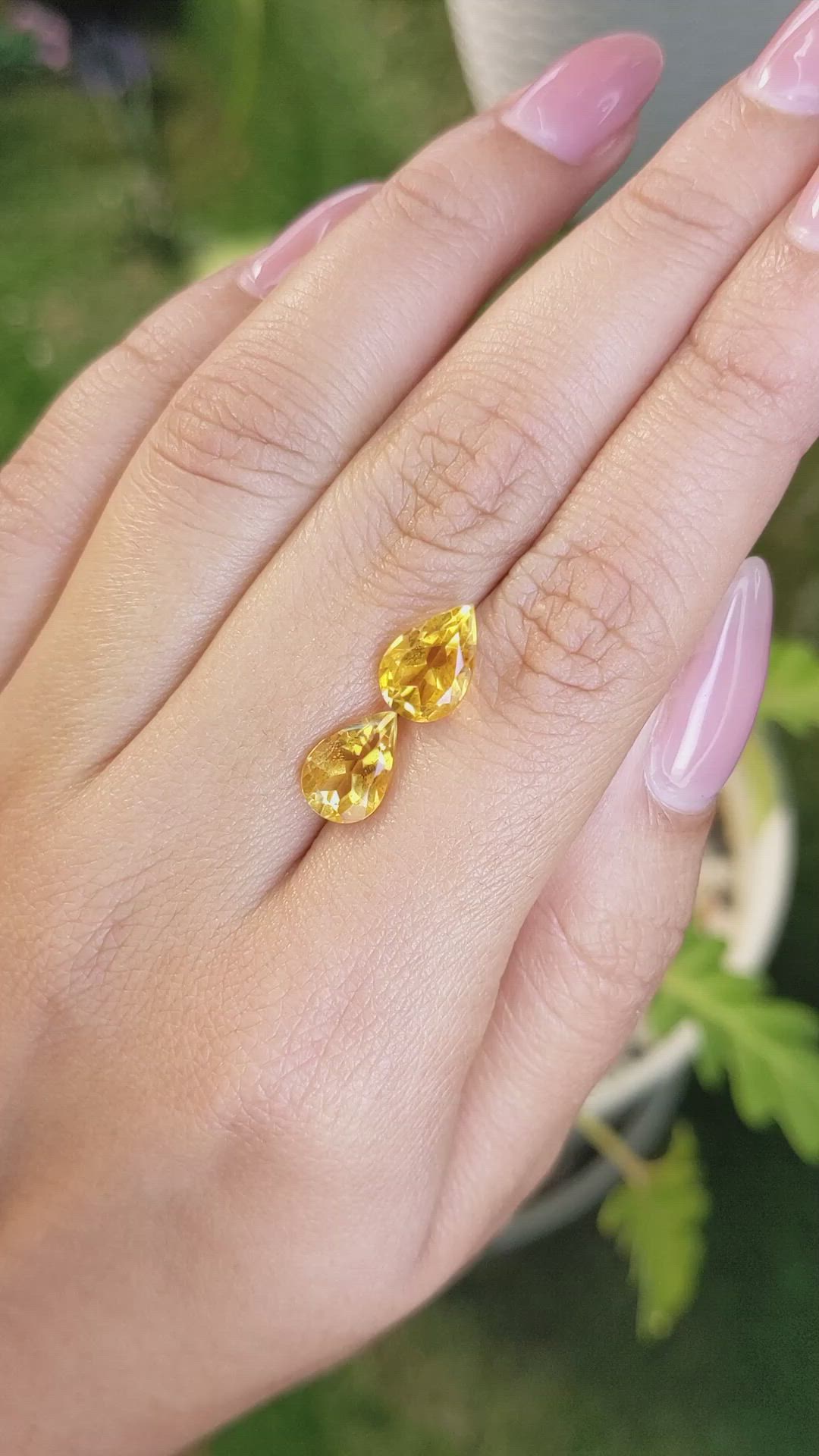 4.15&nbsp;Ct.Tw.Total Carat Weight Citrine Pair from Brazil Size Video