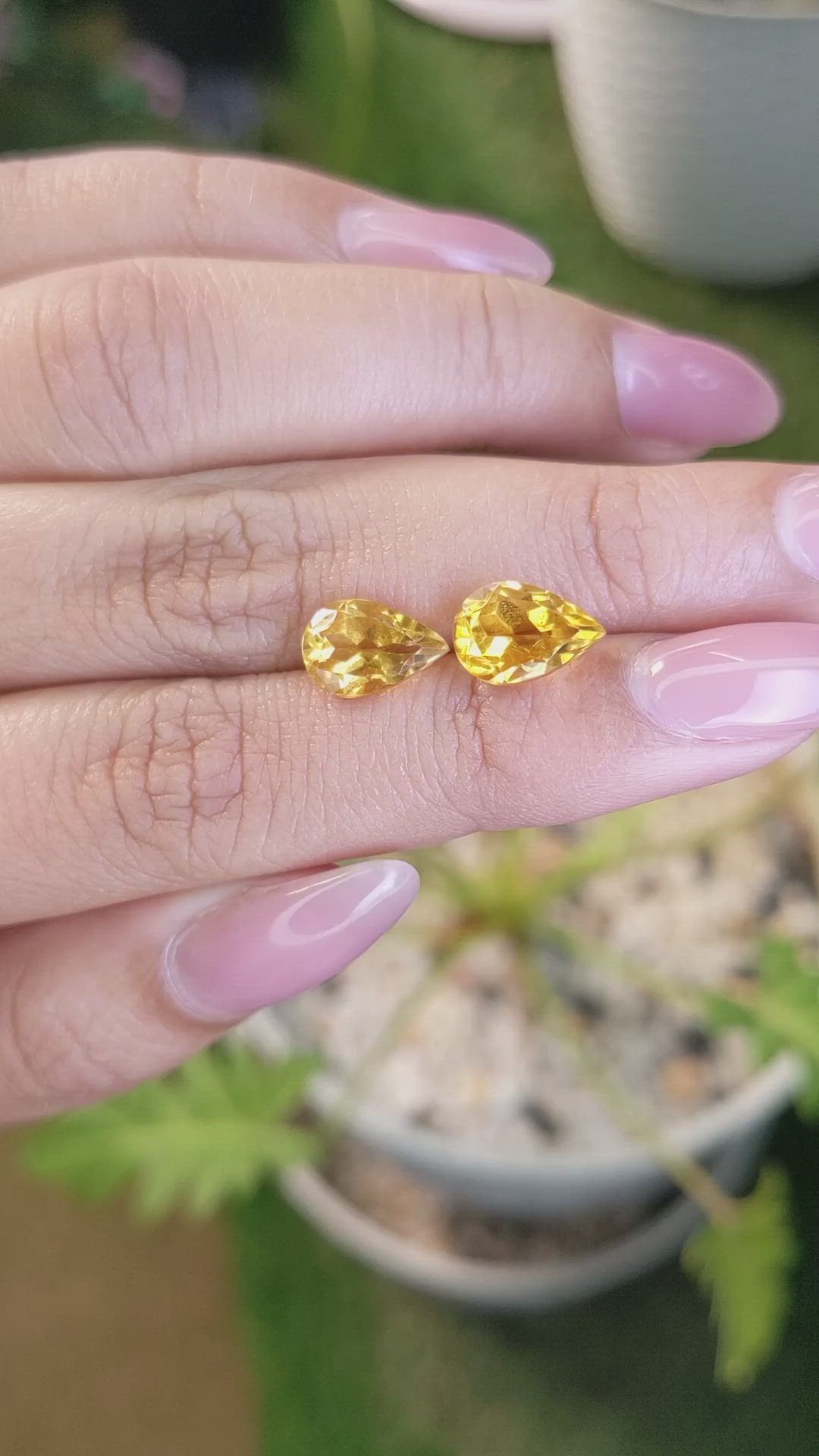 4.15&nbsp;Ct.Tw.Total Carat Weight Citrine Pair from Brazil Size Video