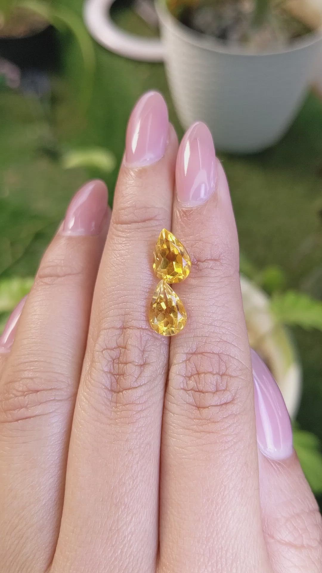 4.15&nbsp;Ct.Tw.Total Carat Weight Citrine Pair from Brazil Size Video