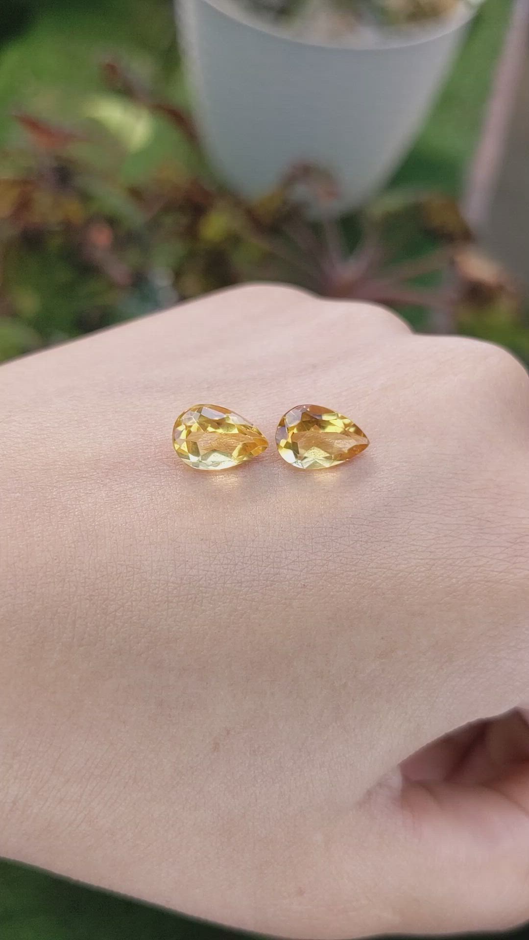3.73&nbsp;Ct.Tw.Total Carat Weight Citrine Pair from Brazil Size Video