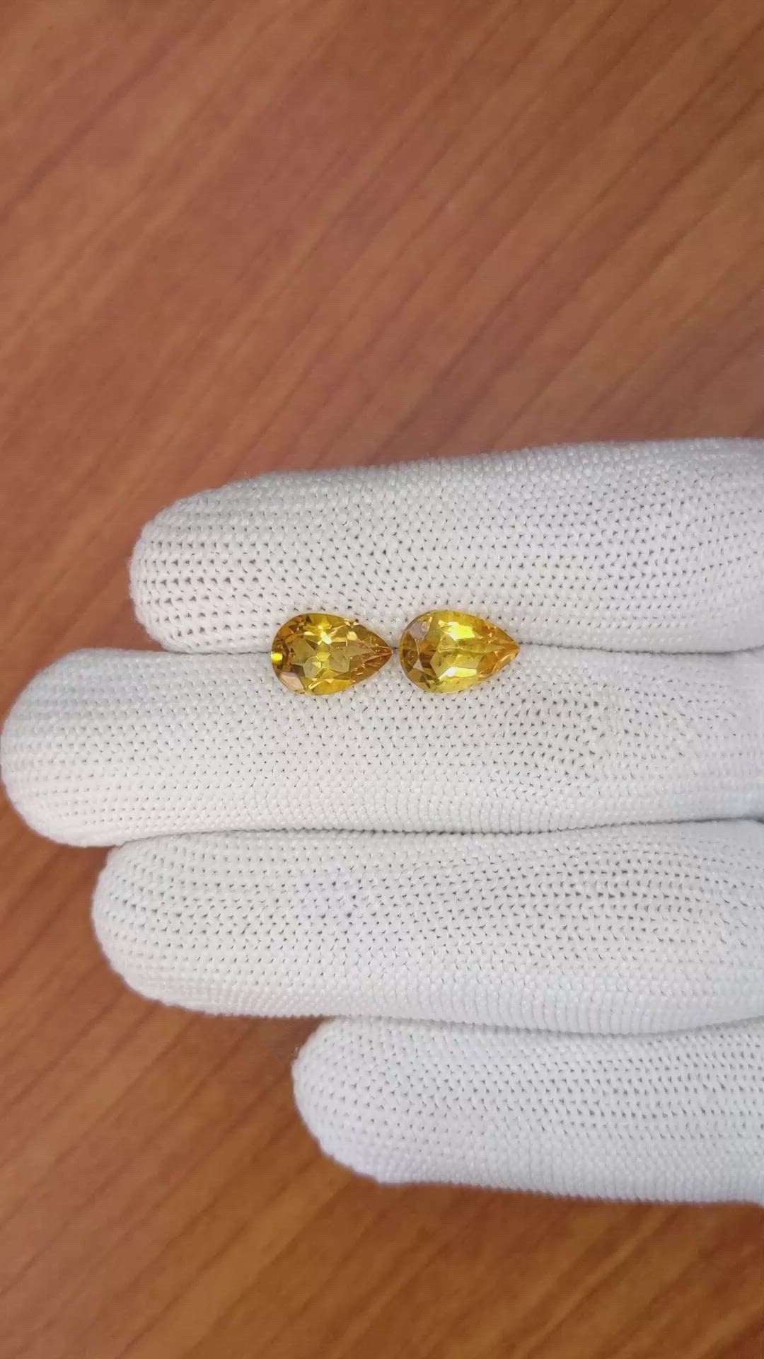 3.73&nbsp;Ct.Tw.Total Carat Weight Citrine Pair from Brazil Size Video