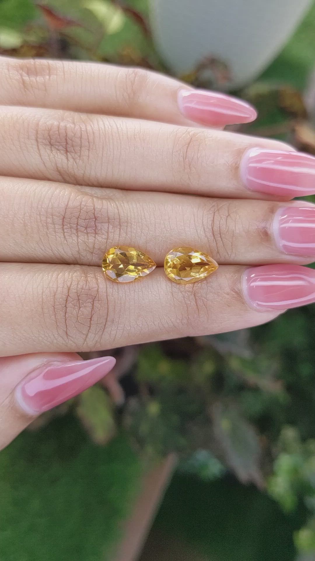 3.73&nbsp;Ct.Tw.Total Carat Weight Citrine Pair from Brazil Size Video