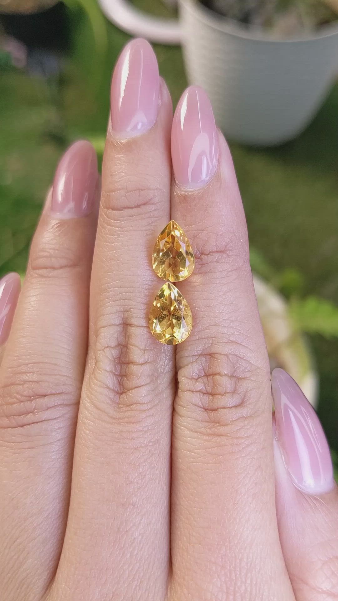 4.05&nbsp;Ct.Tw.Total Carat Weight Citrine Pair from Brazil Size Video
