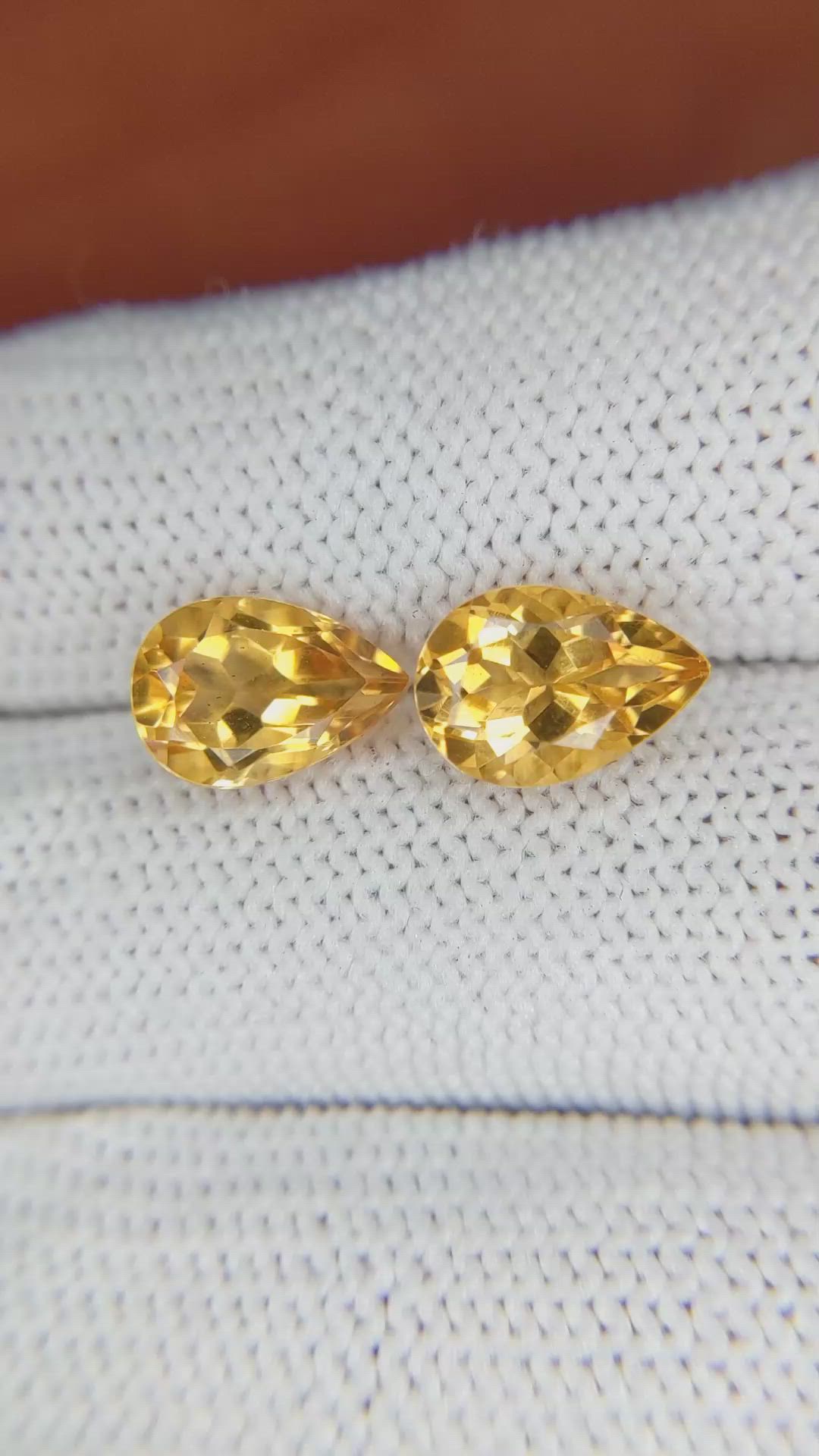 4.05&nbsp;Ct.Tw.Total Carat Weight Citrine Pair from Brazil Size Video