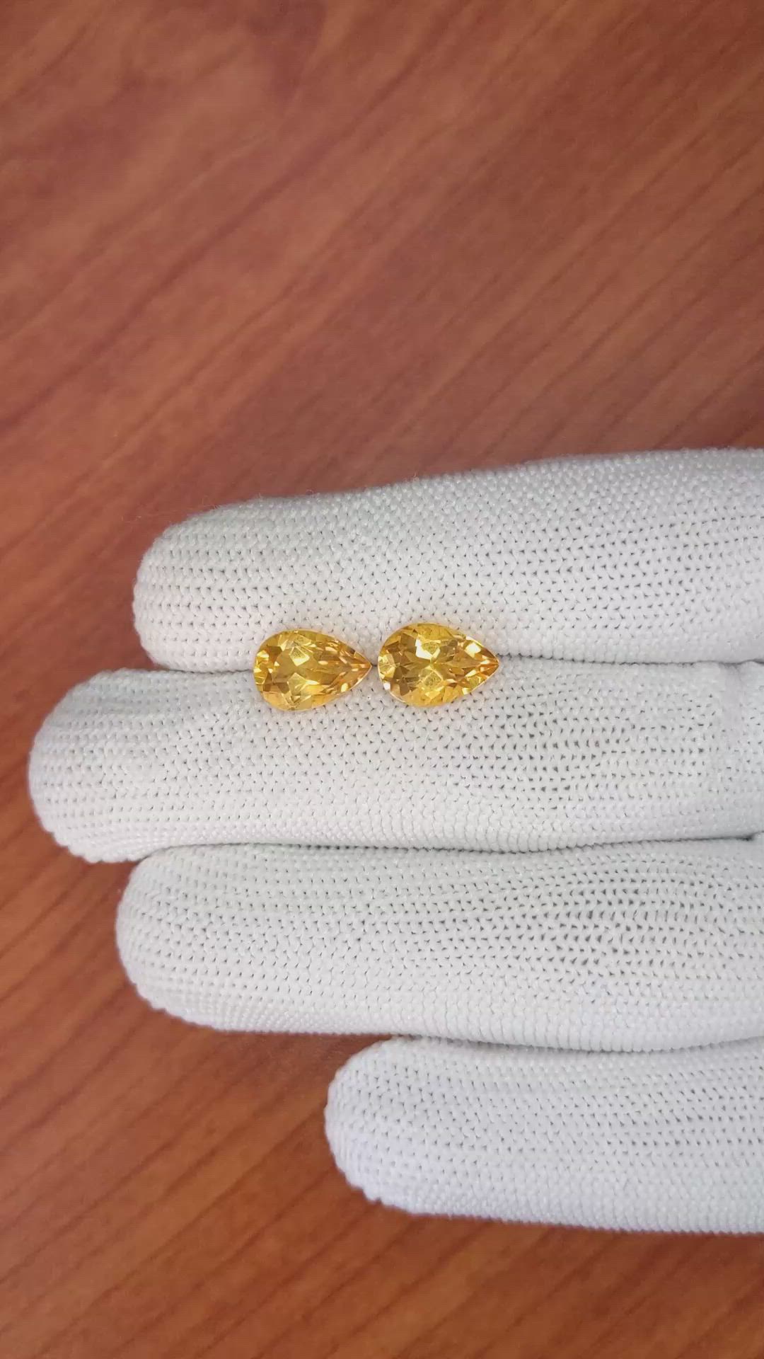 4.05&nbsp;Ct.Tw.Total Carat Weight Citrine Pair from Brazil Size Video