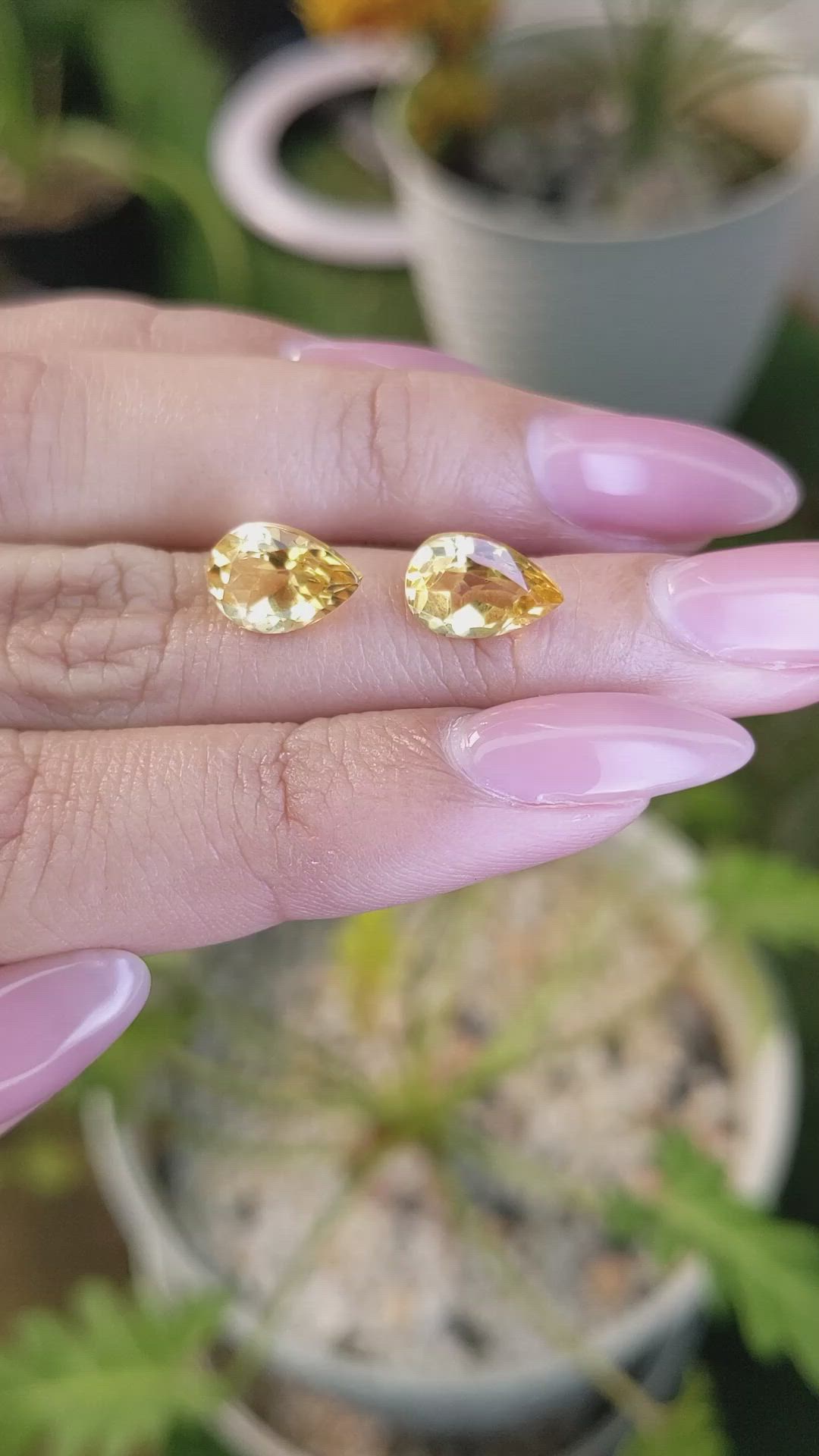 4.05&nbsp;Ct.Tw.Total Carat Weight Citrine Pair from Brazil Size Video