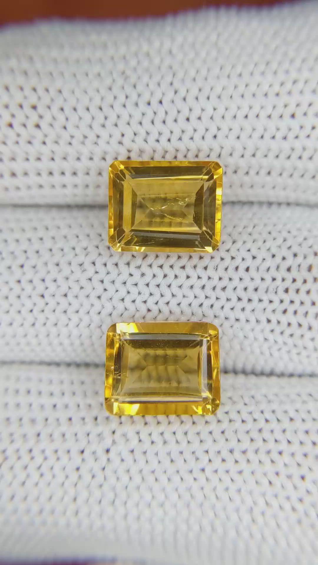 6.53&nbsp;Ct.Tw.Total Carat Weight Citrine Pair from Brazil Size Video