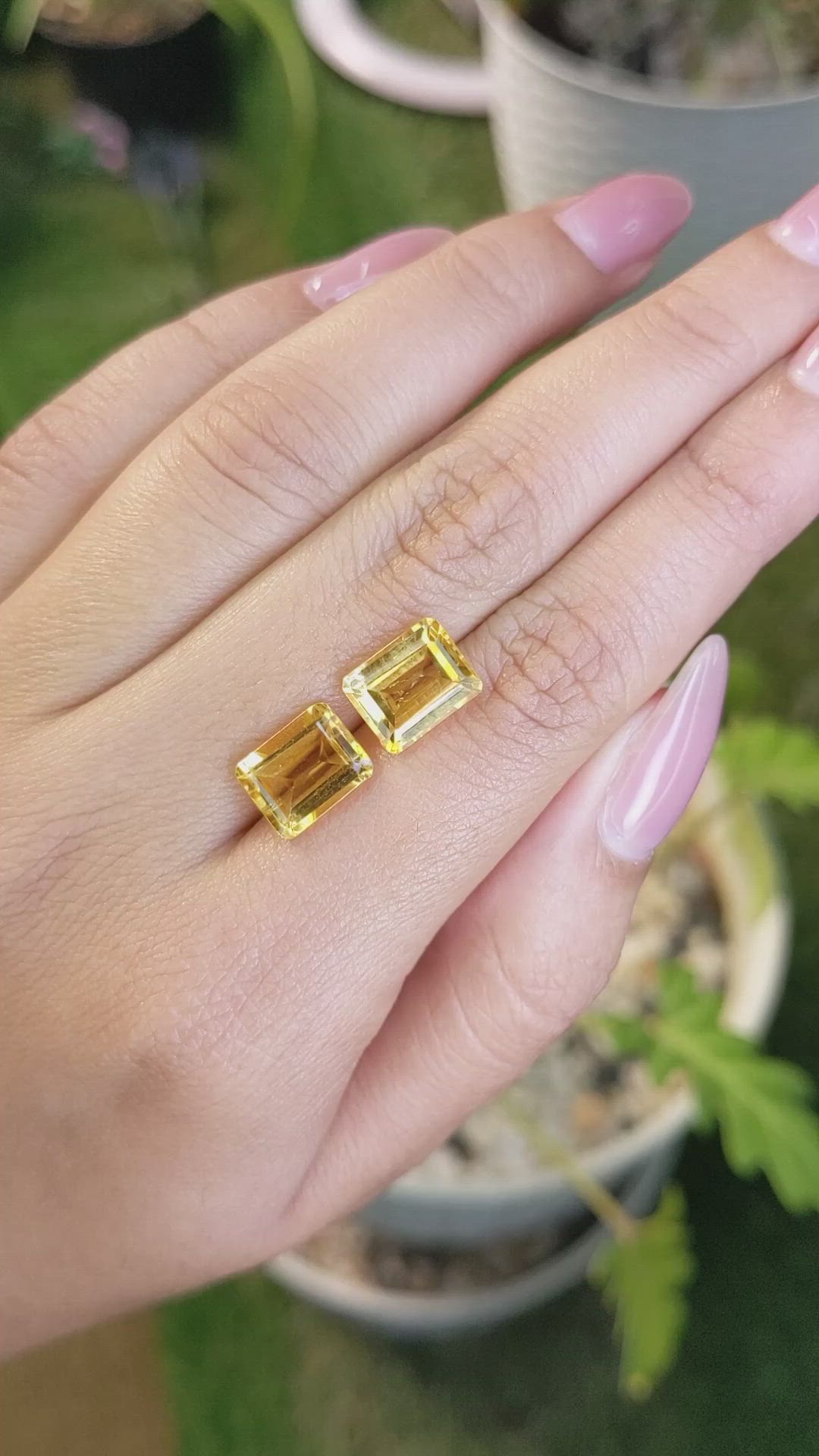 6.53&nbsp;Ct.Tw.Total Carat Weight Citrine Pair from Brazil Size Video