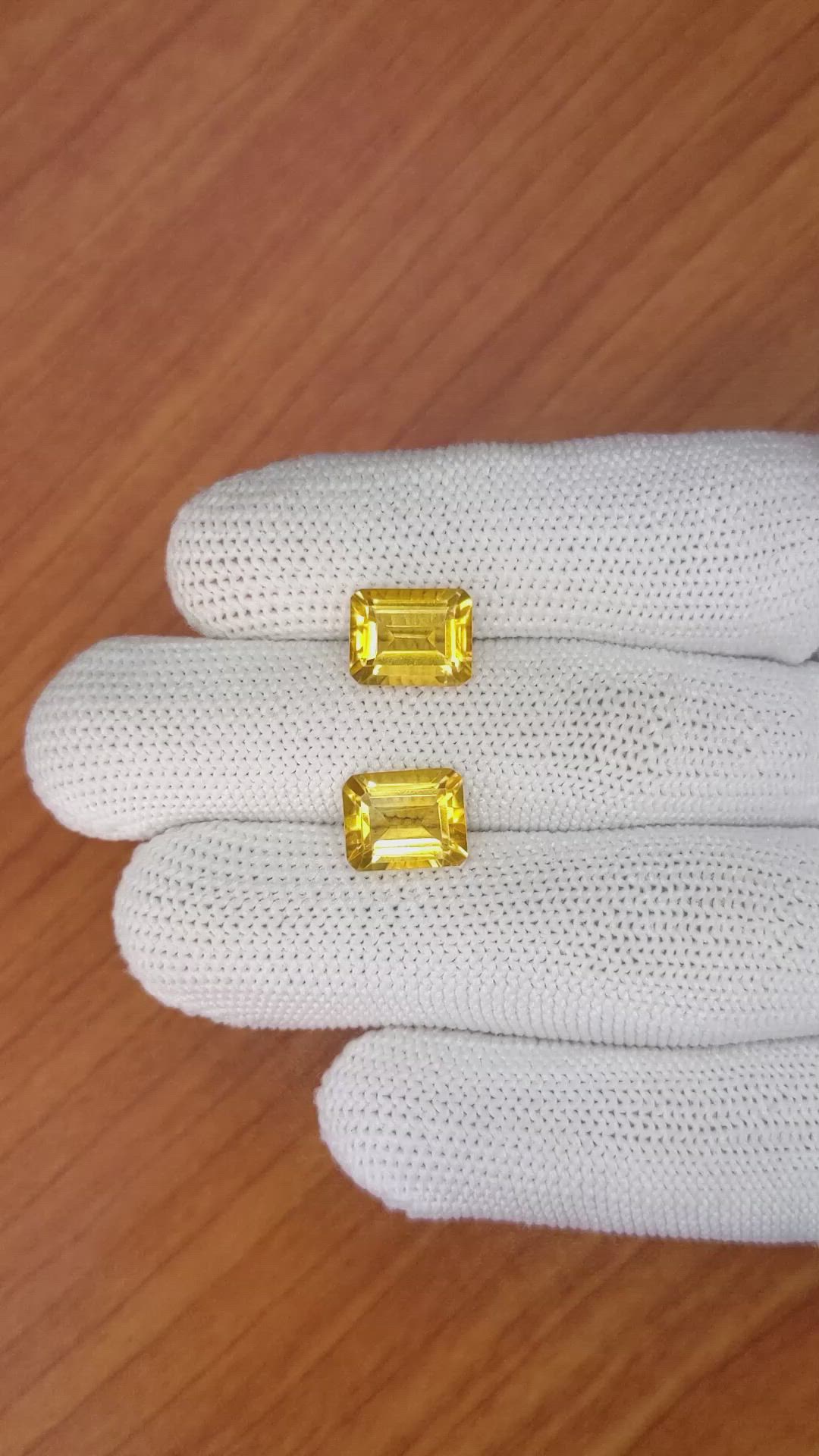 5.83&nbsp;Ct.Tw.Total Carat Weight Citrine Pair from Brazil Size Video